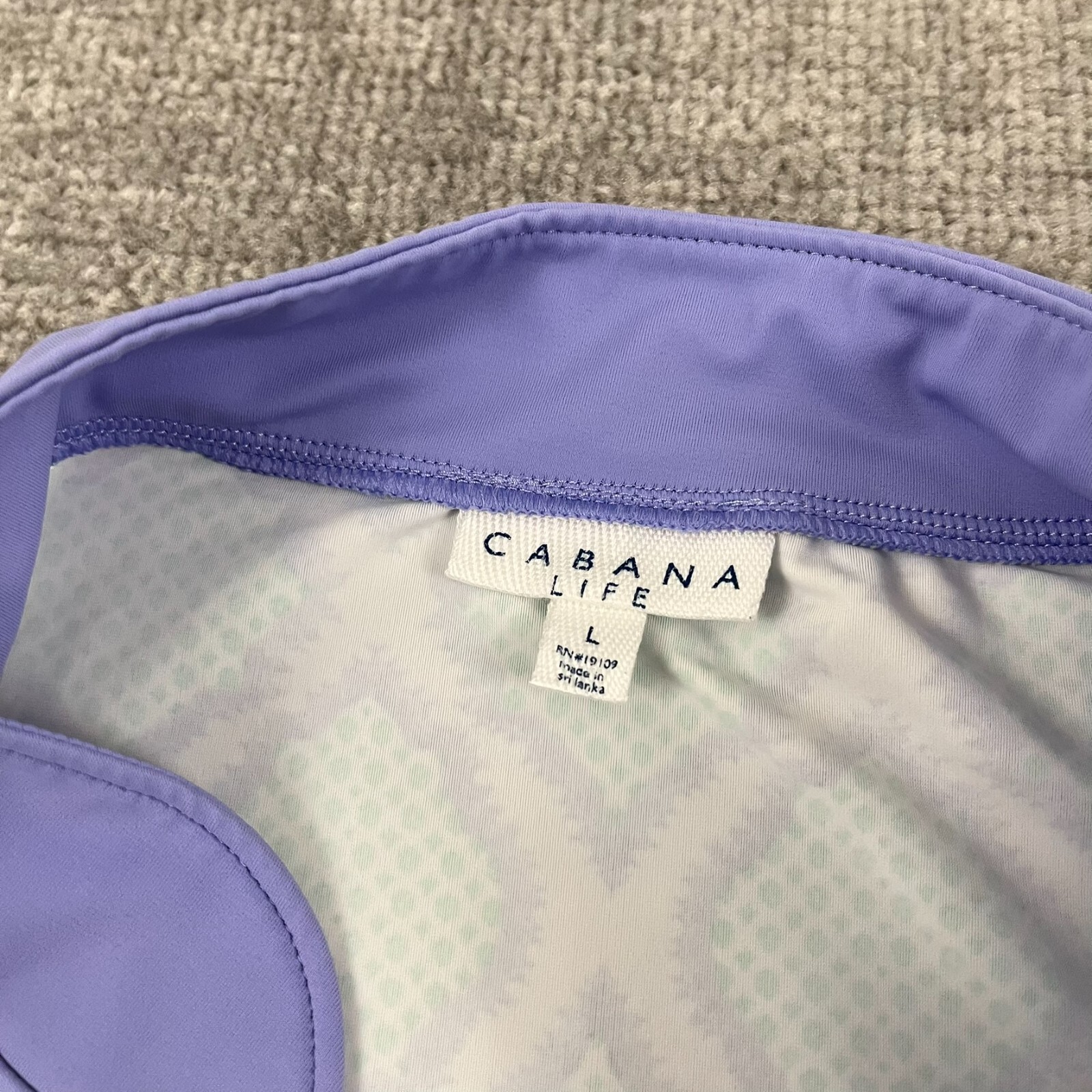 Cabana Life Blouse Top Womens Large Jersey Rash Guard UPF Sun Protective Beach