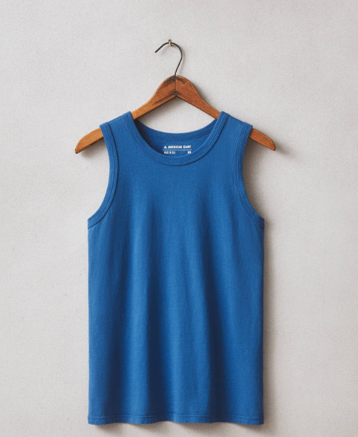 American Giant Women’s Size S Classic Cotton Muscle Tank Blue Aura