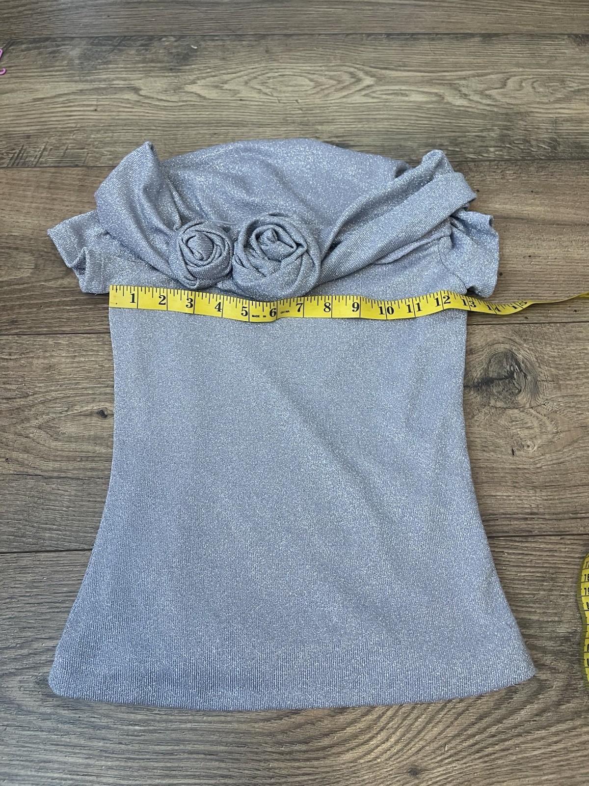 NWT Zara METALLIC THREAD TOP WITH RAISED FLOWERS Lilac Womens Size XS