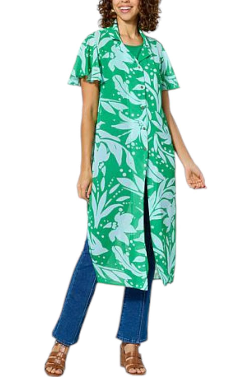 C Wonder by Christian Siriano Flutter Sleeve Tunic Shirt Clover