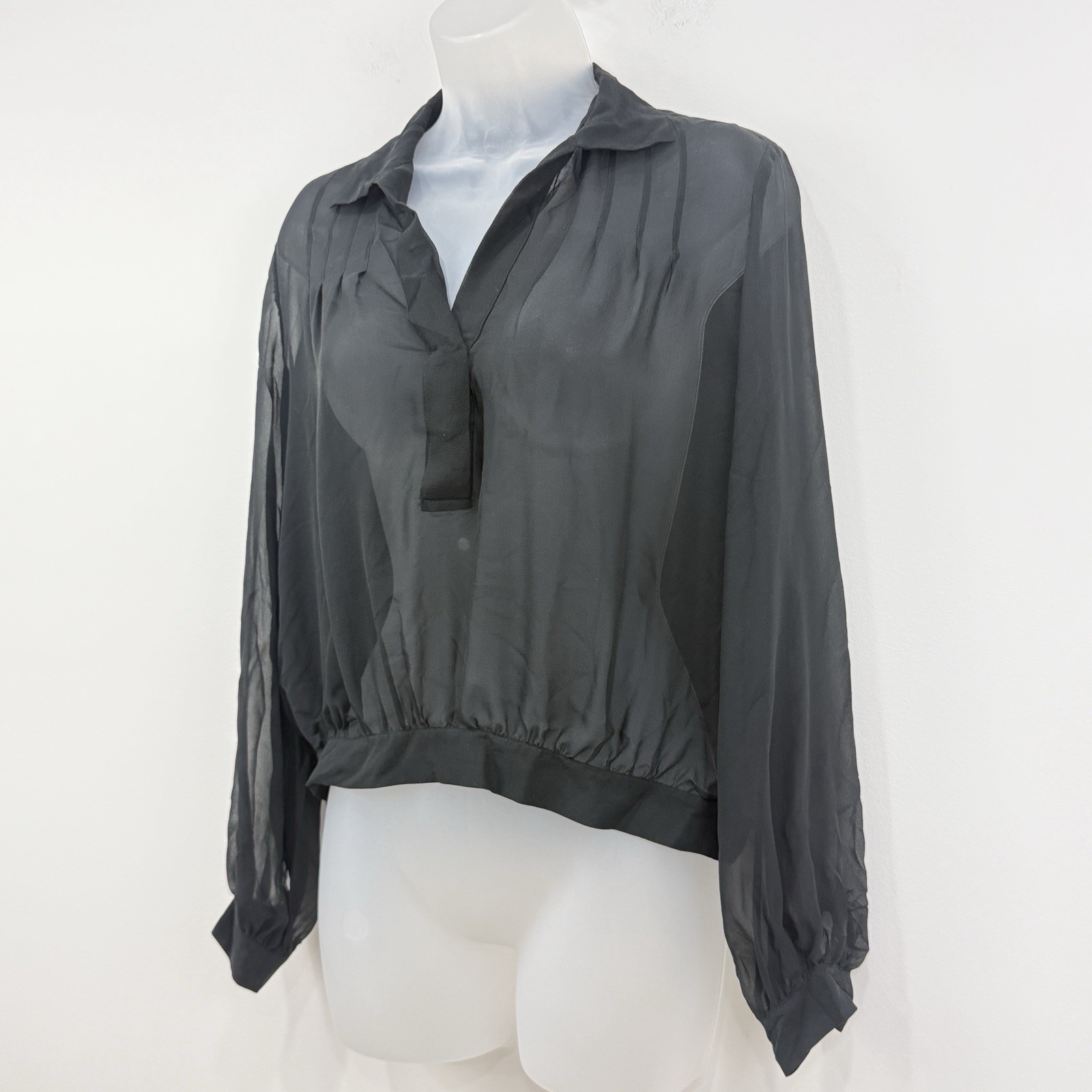 VTG Y2K The Limited 100% Silk Top Womens S NWT Sheer Fairy Grunge Chic Career