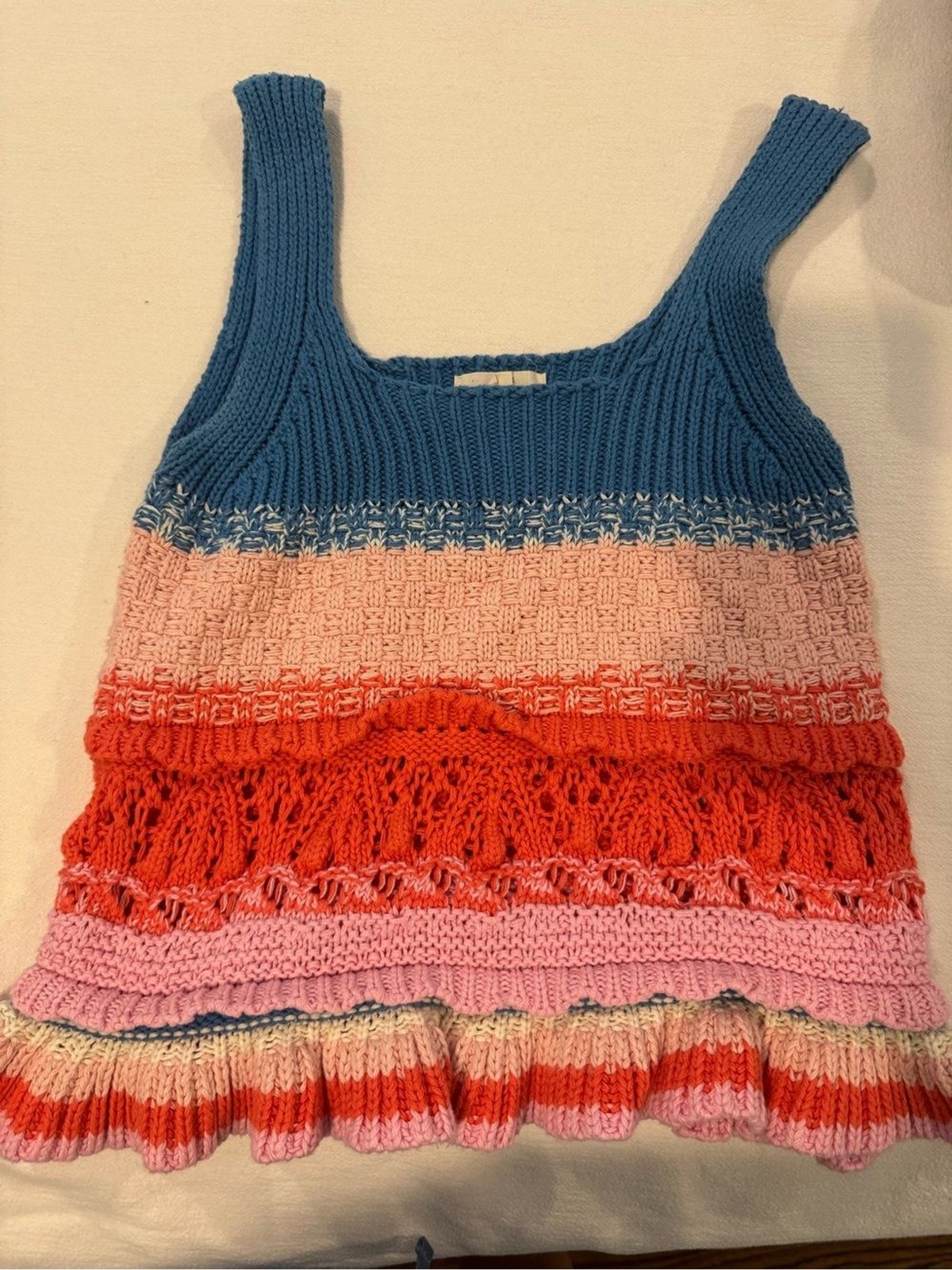 Entro Colorblock Crochet Knit Tank