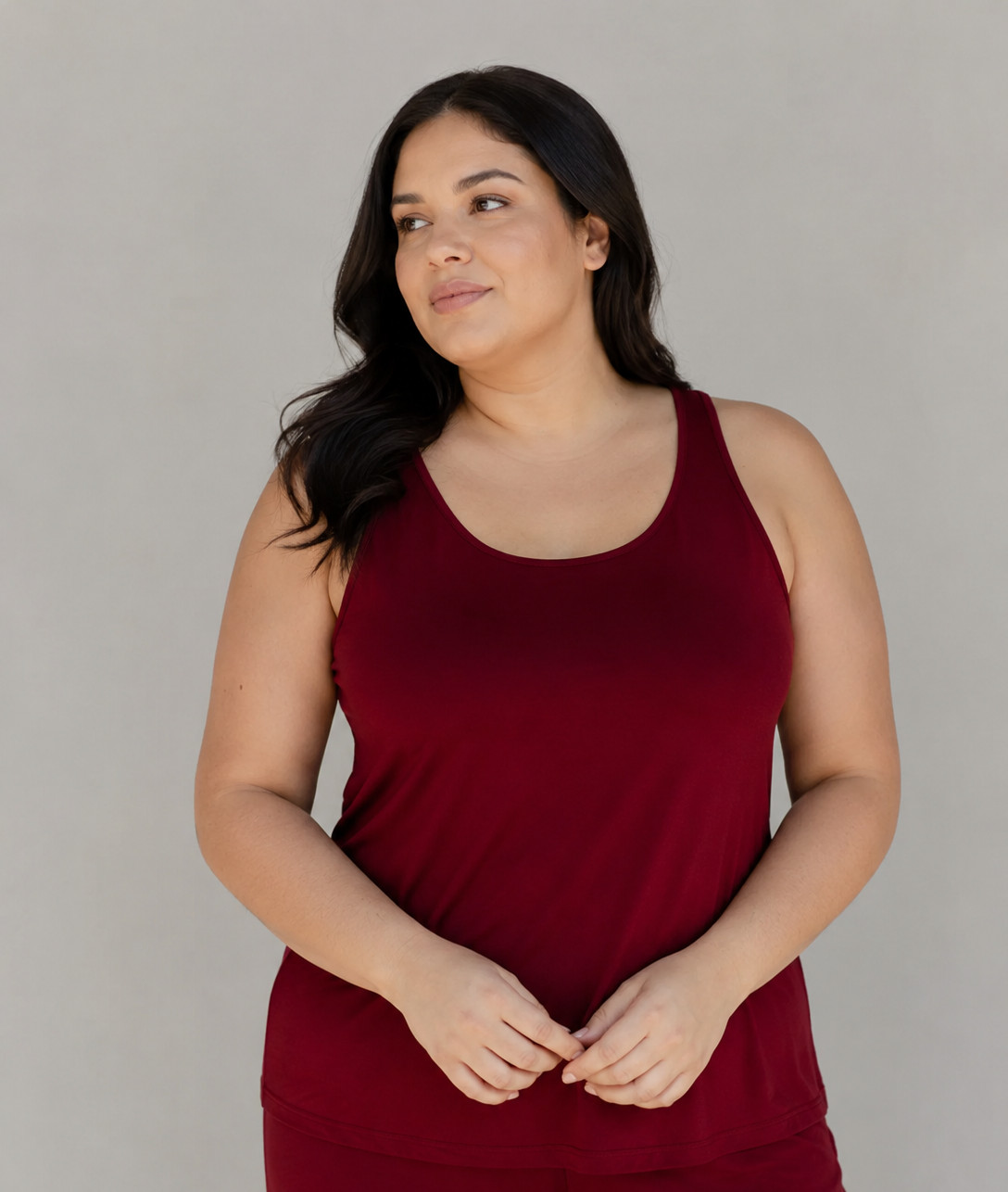 Cozy Earth Womens 3XL Pomegranate Bamboo Stretch Knit Tank Lounge Shirt