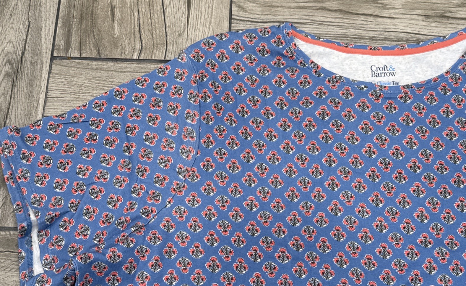 Croft & Barrow The Classic Tee Crew Neck Plus Size 5X Small Flowers