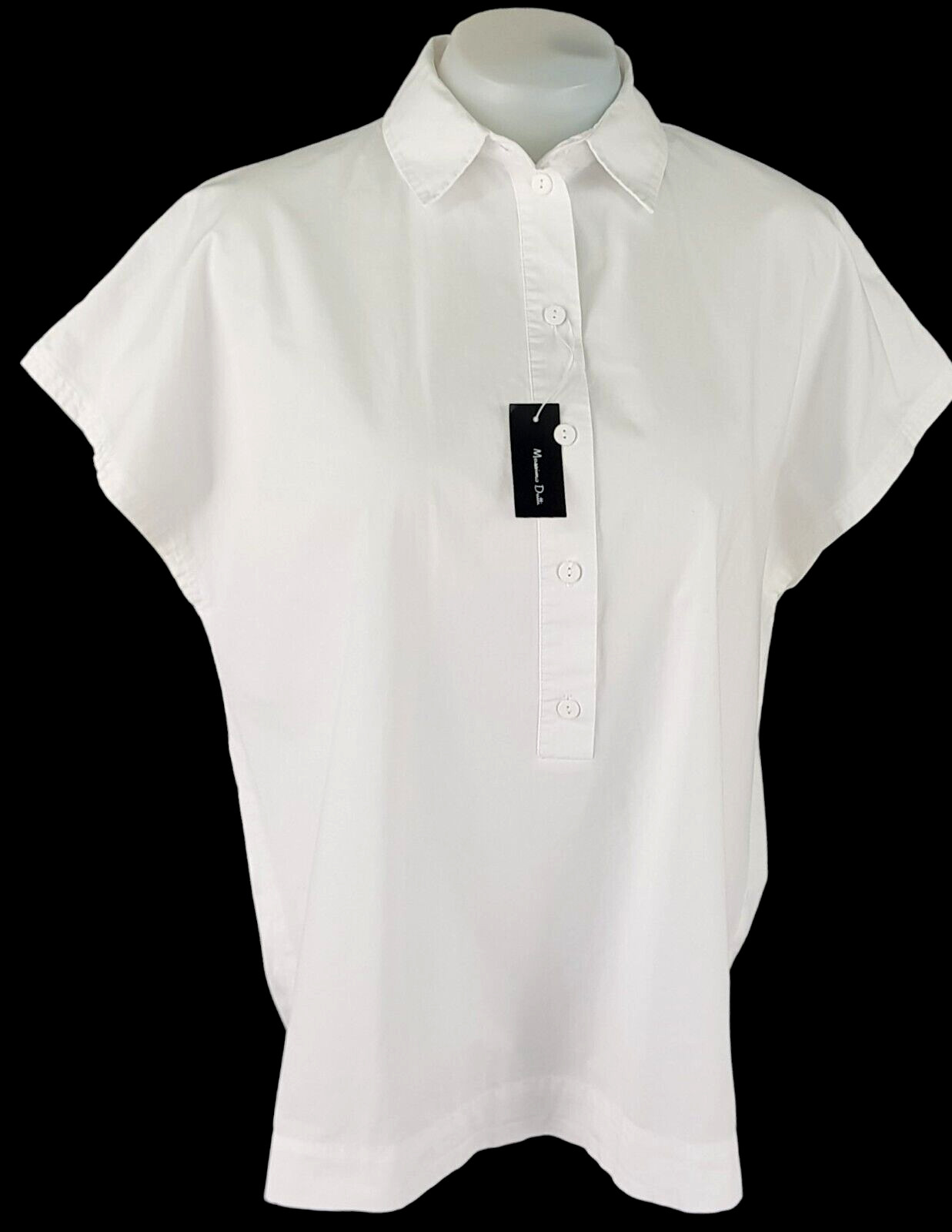 MASSIMO DUTTI Womans White Sleeveless TUNIC SHIRT DRESS Cotton – S – RRP £119