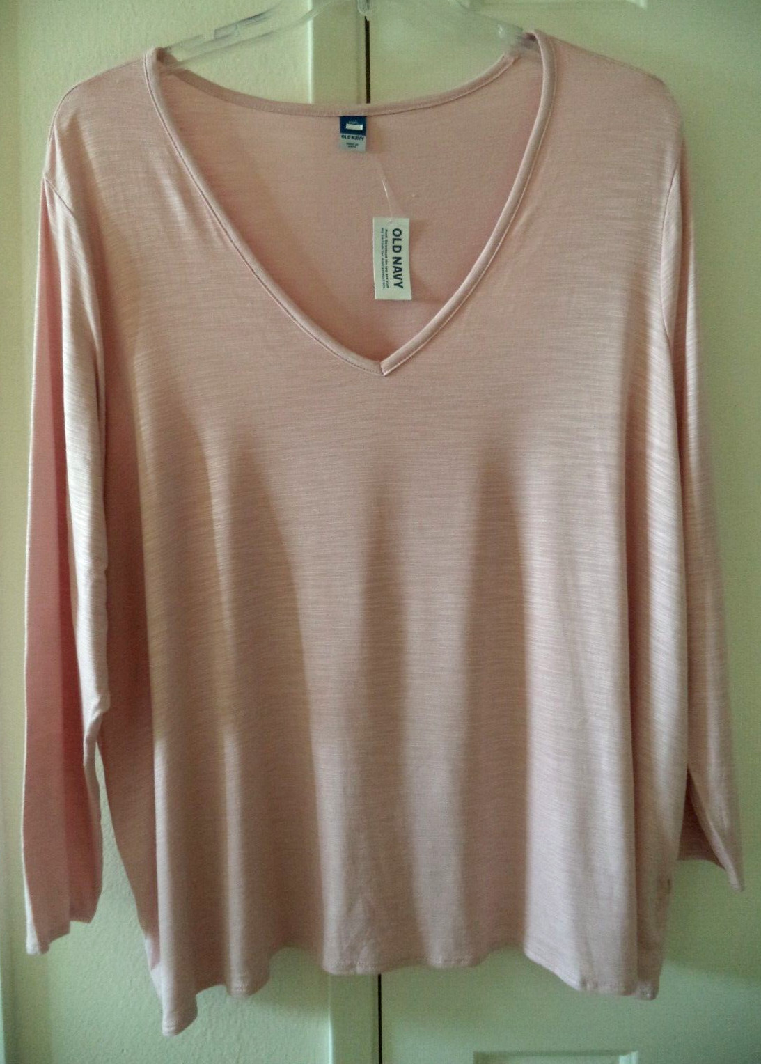 Must! Old Navy Antique Pink V Scoop Neck Rayon Slight Slub T-shirt 2XL 20 2X XXL