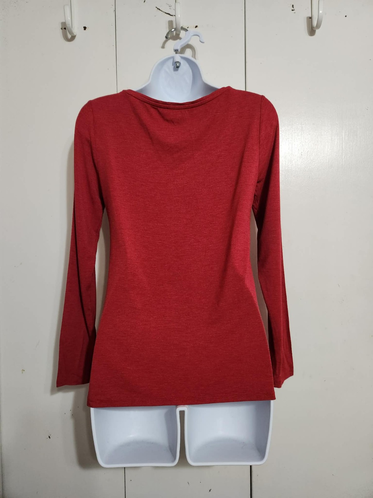 WHBM White House Black Market Long Sleeve Shirt Womens XS Red Heathered NWT