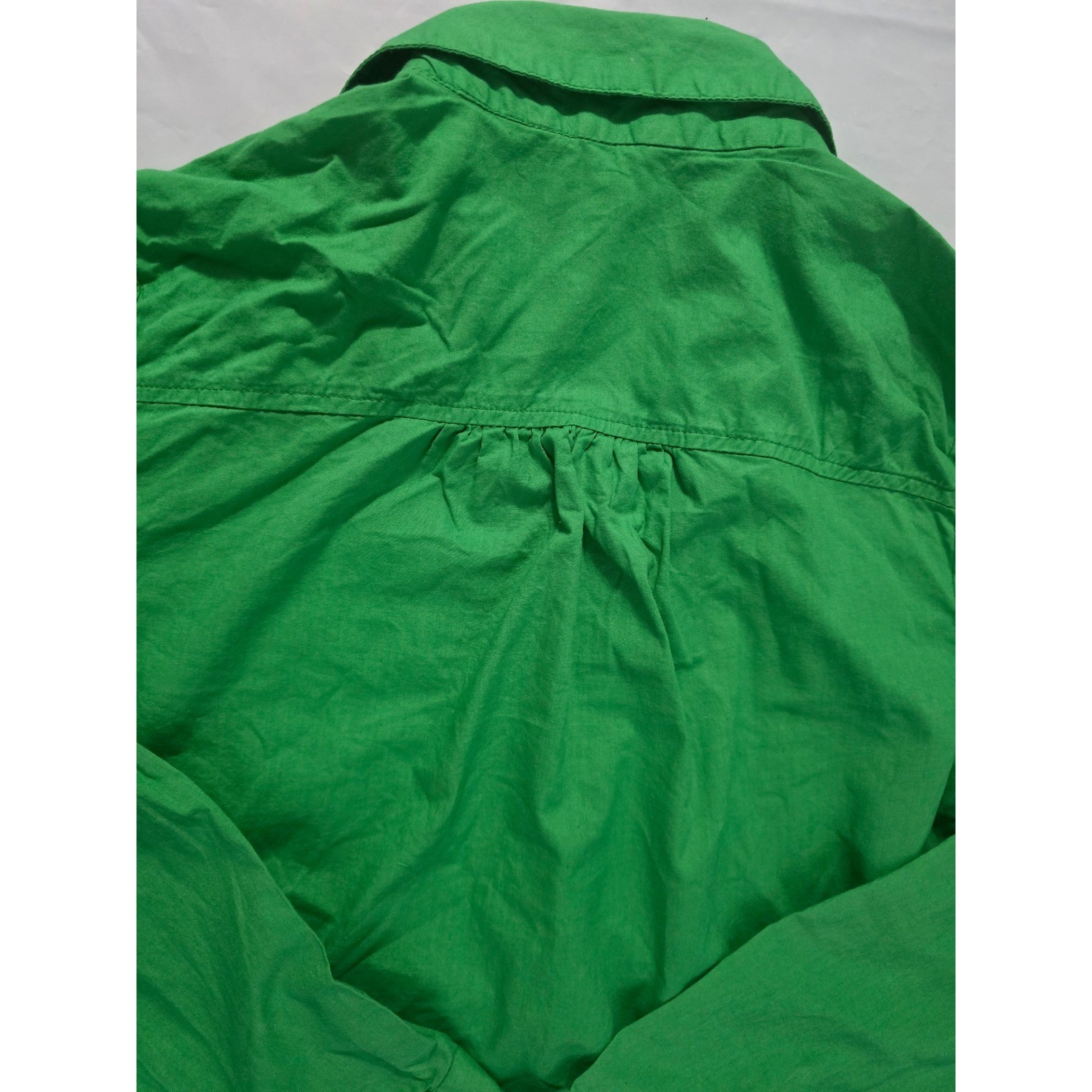 Sim & Sam Green Cotton Roll Tab Sleeve Button Down Shirt Small RN145239