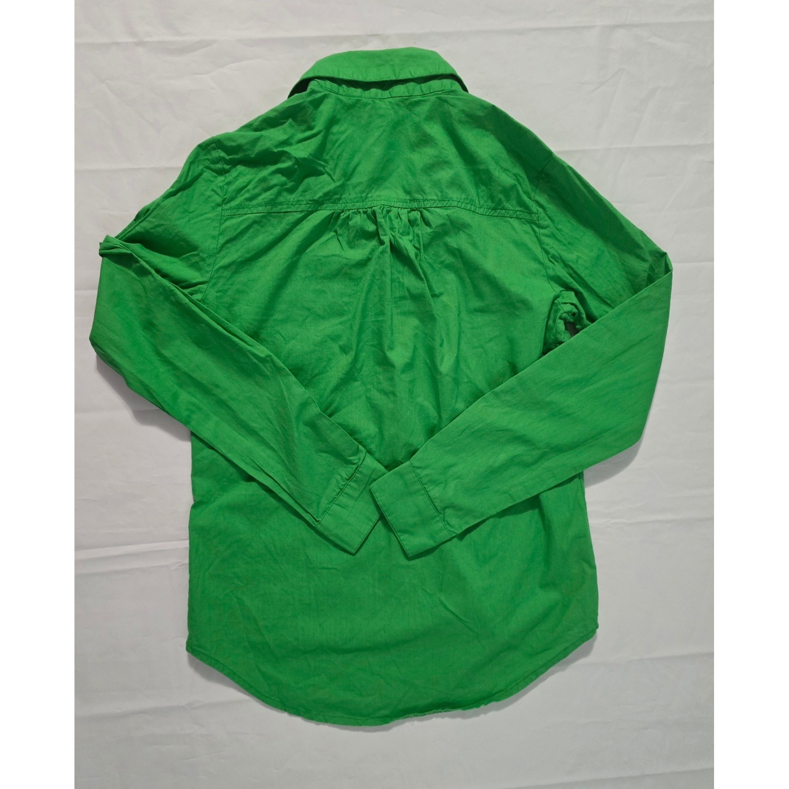 Sim & Sam Green Cotton Roll Tab Sleeve Button Down Shirt Small RN145239