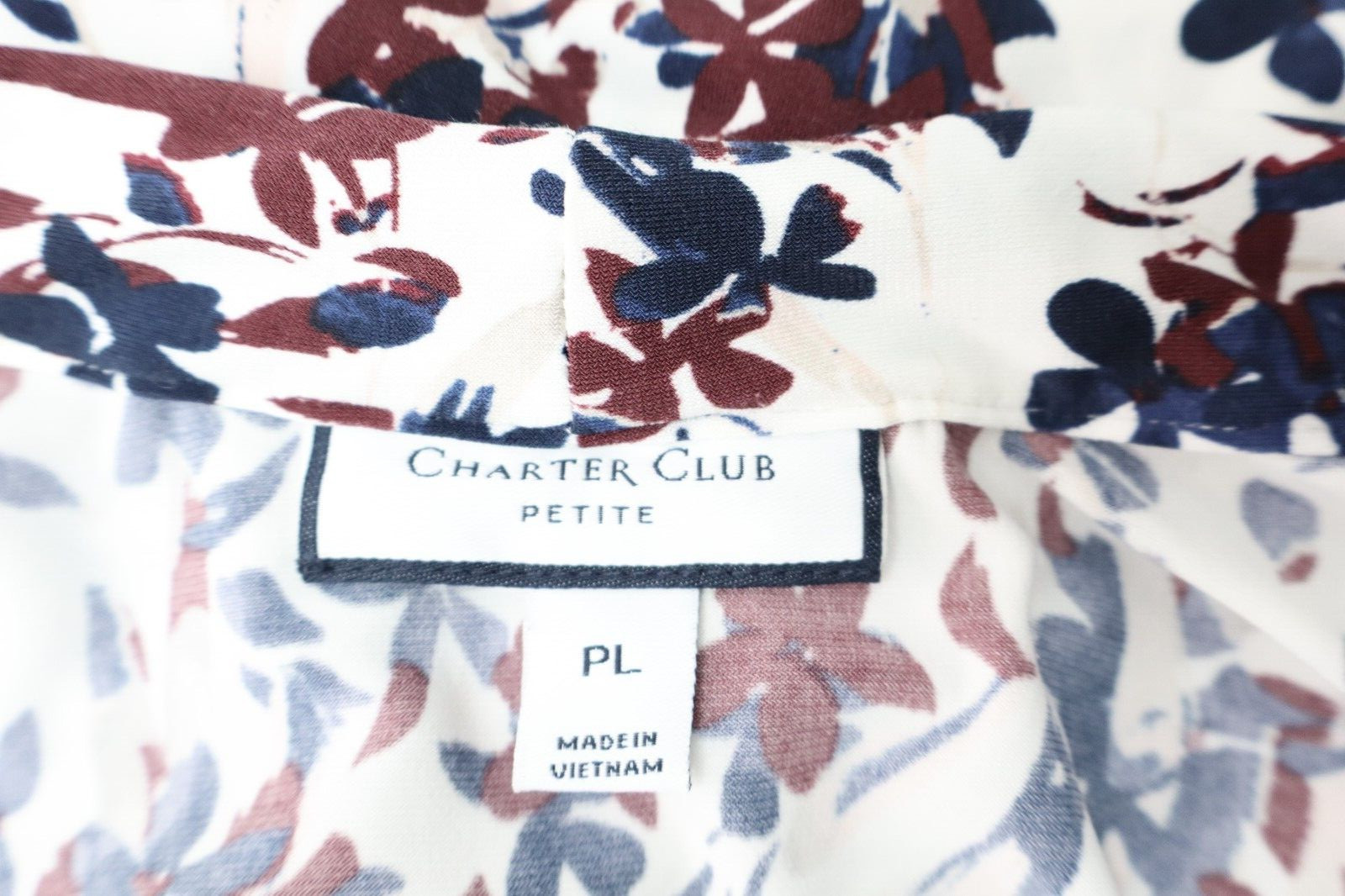 CHARTER CLUB Women Stretch 95% Polyester 3/4 Sleeve Floral Multicolor Size PL
