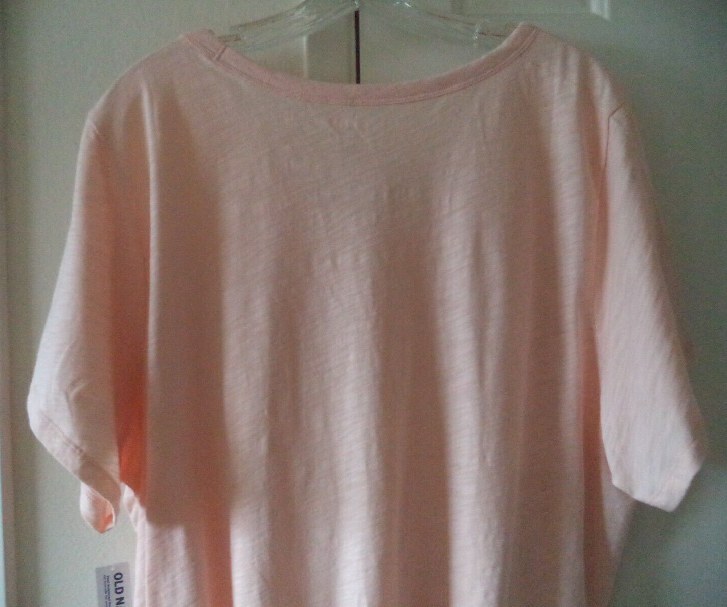 Old Navy Peach Soft Orange Slight Slub VNeck T-shirt Knit Top XL 14 16 1X XLarge