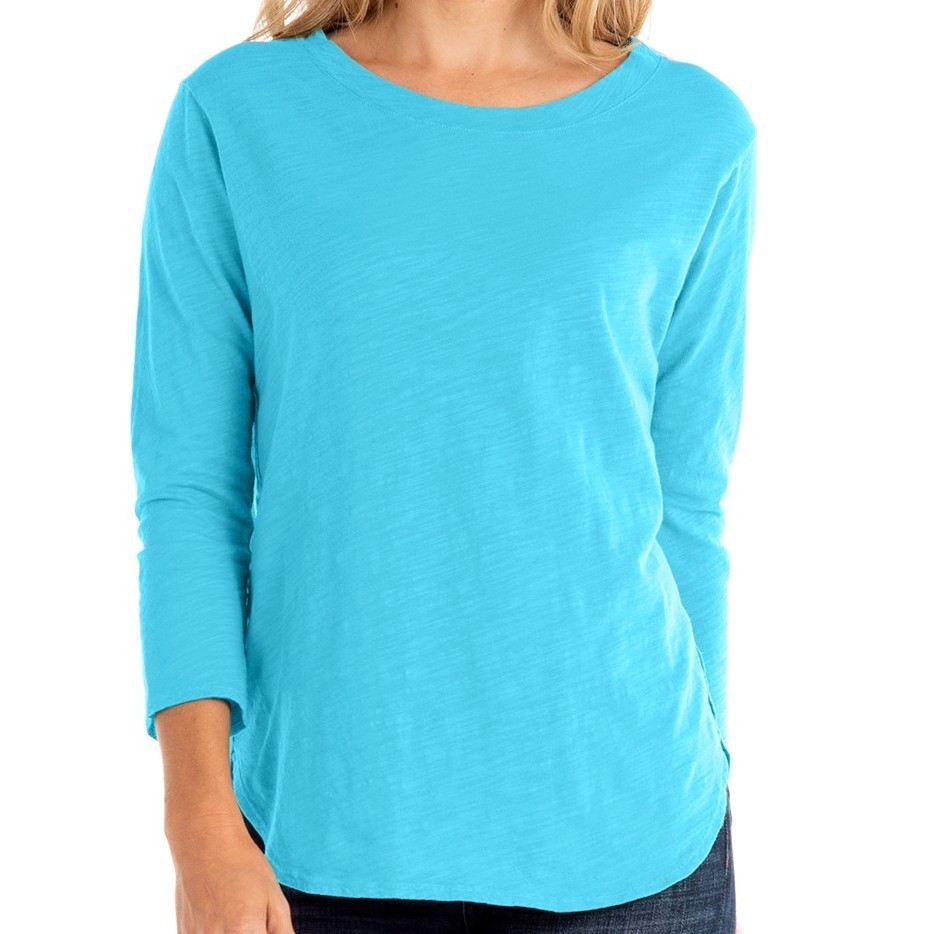Fresh Produce small blue fin $55 jersey cotton Catalina 3/4 top nwt new s