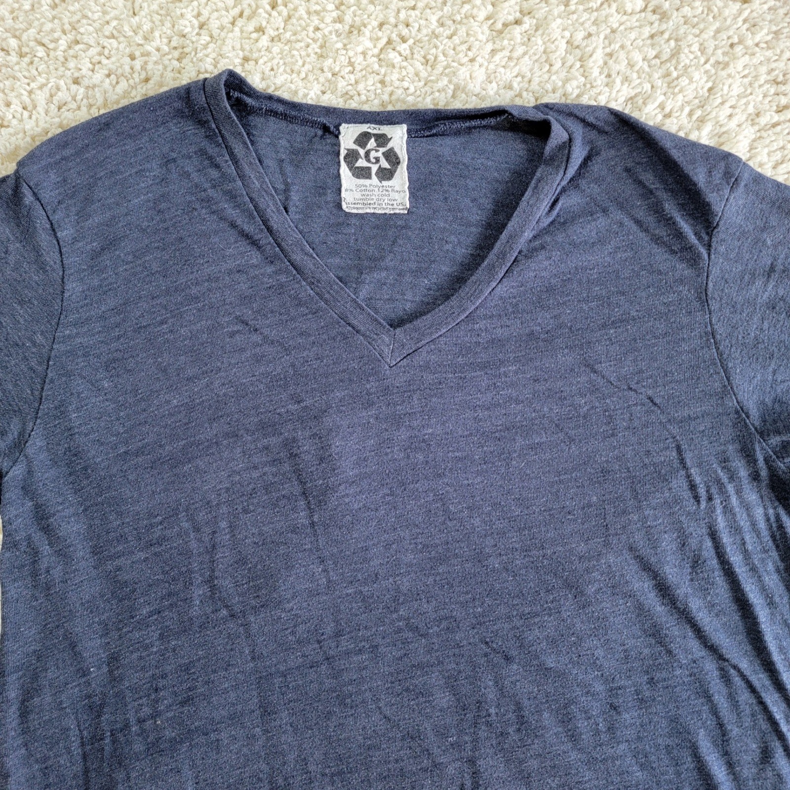 AXL Womens V-Neck ‘Love Baseball’ T-Shirt Size Large