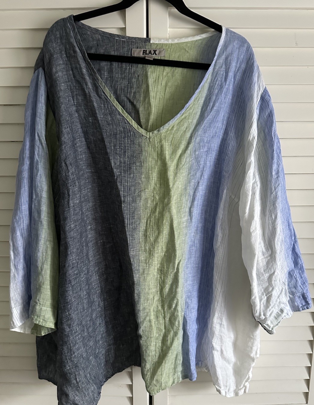 FLAX European Linen Top Women 2G 3x 4x 22-24 Lagenlook Tunic Blouse Plus Size