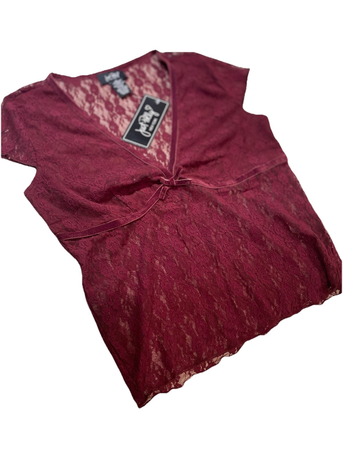 Just Polly New York Women Size Med. Maroon Lace Top. NWT