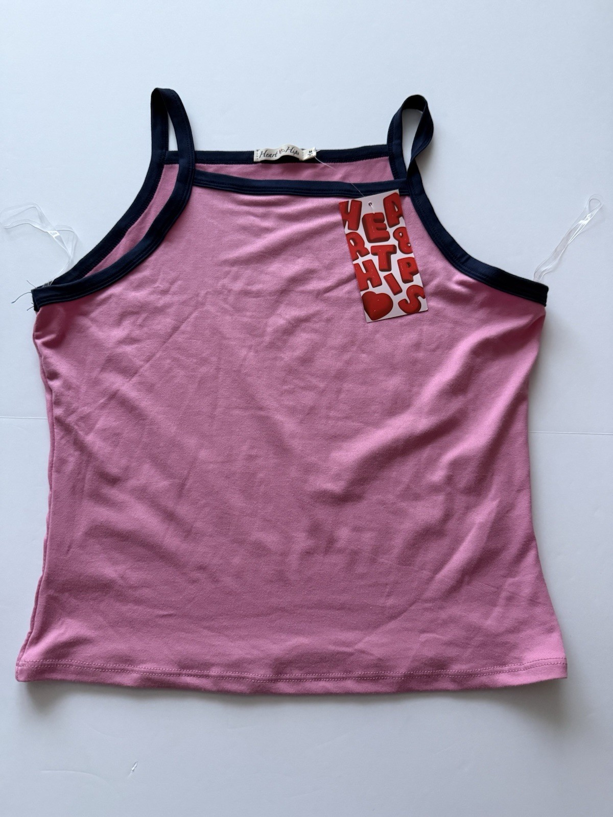 Hearts & Hips Women’s Camisole Tank Top M Pink Stretch NWT