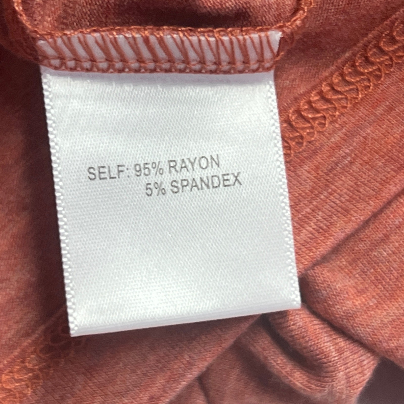 Rose + Olive V-Neck Top Women 2X Orange Heathered Beaded Shoulder Detail T-Shirt