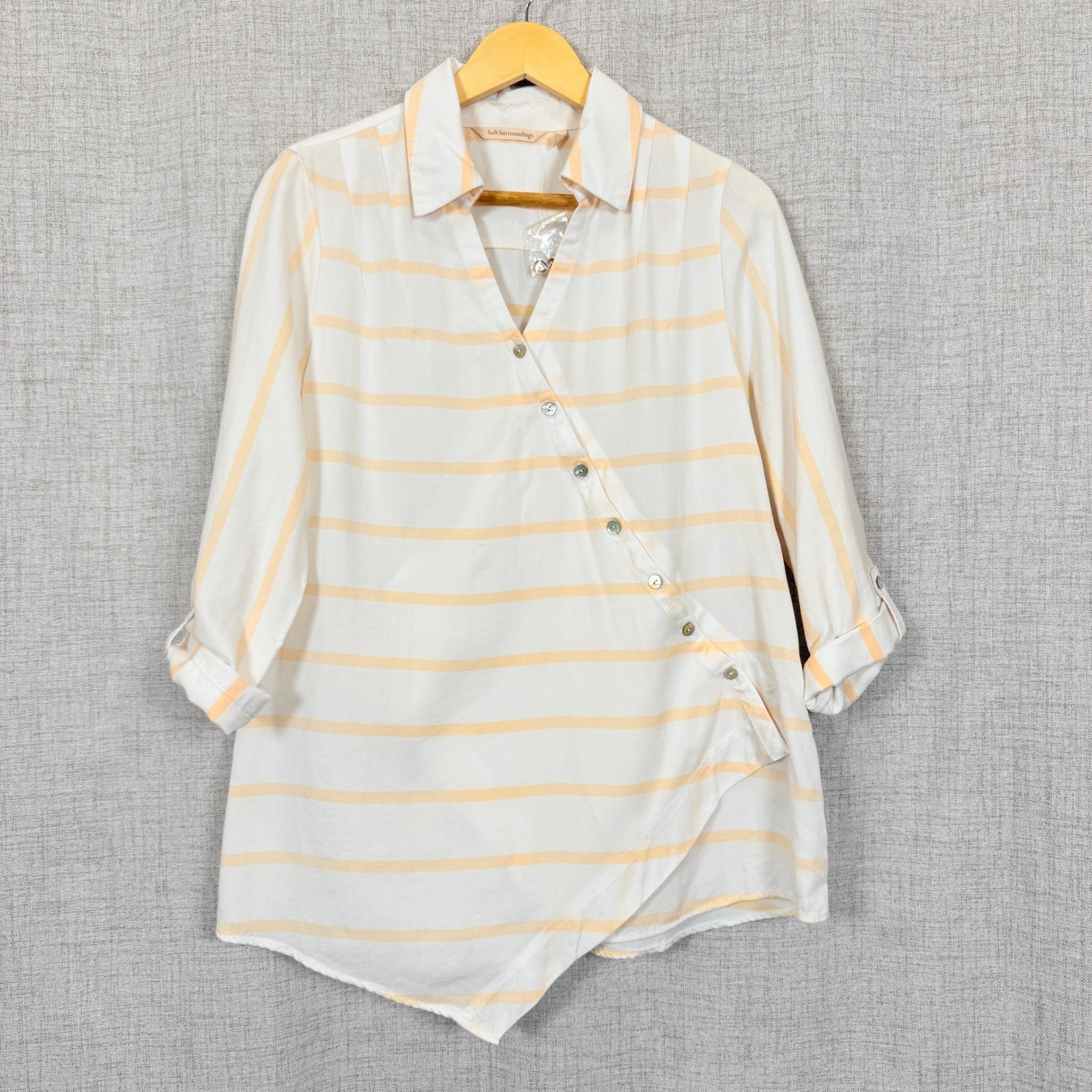 Soft Surroundings Cannes Asymmetrical Tunic Top Sz Medium Petite Coastal Beachy