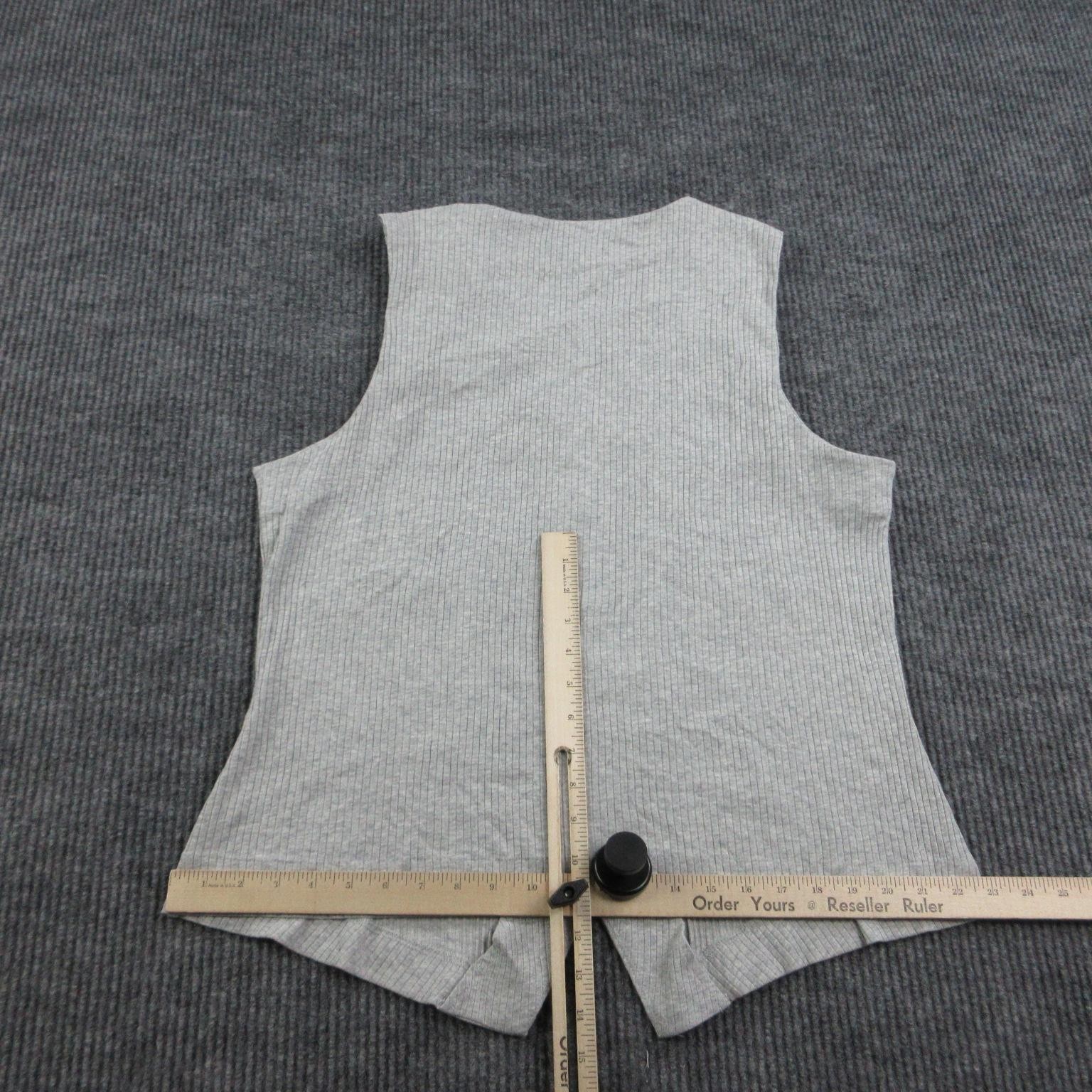 Nine Britton Shirt Womens 2X Gray Sleeveless Button-Up Ribbed Stretch Casual NWT