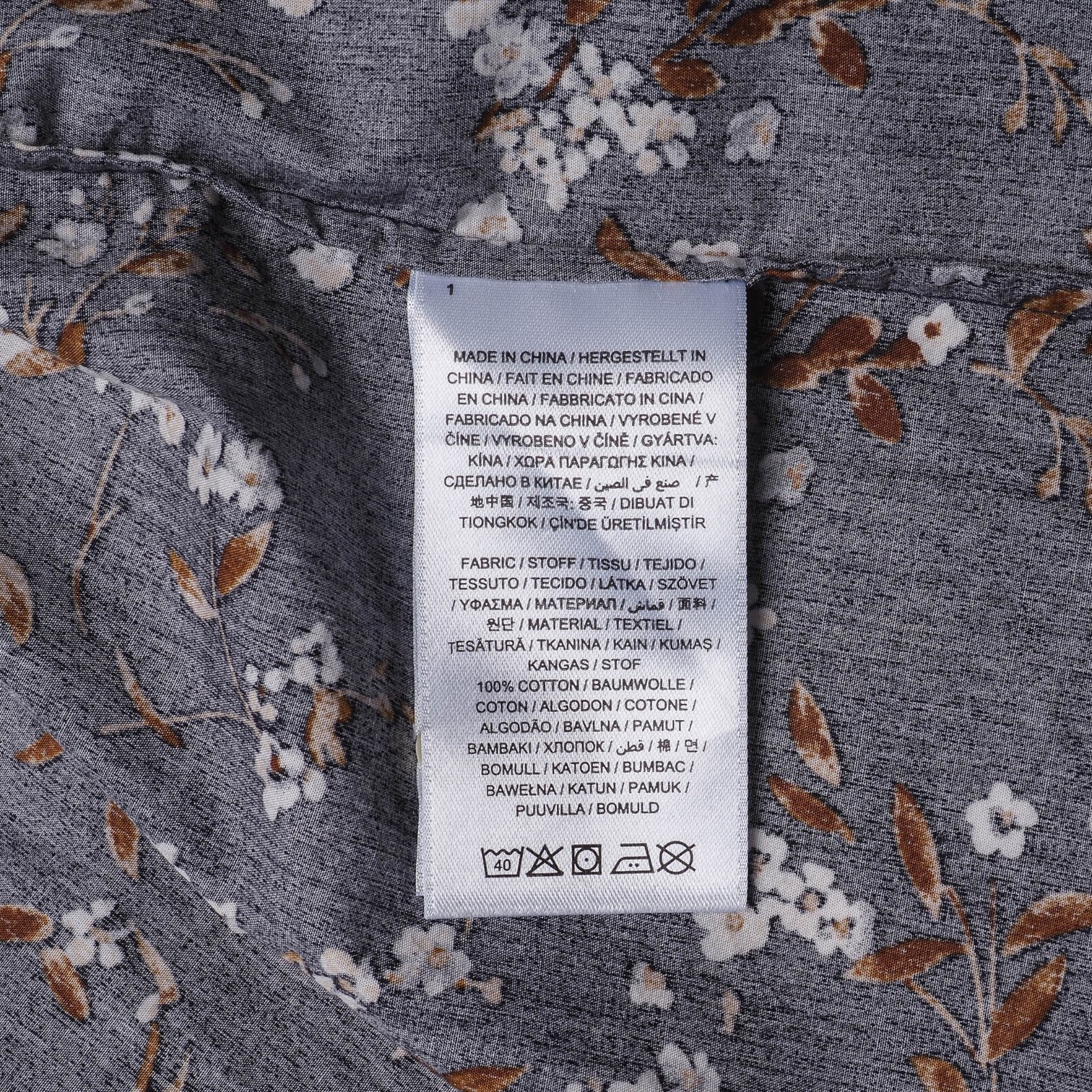GANT women’s blouse navy blue floral pattern 100% cotton size 34 4322060