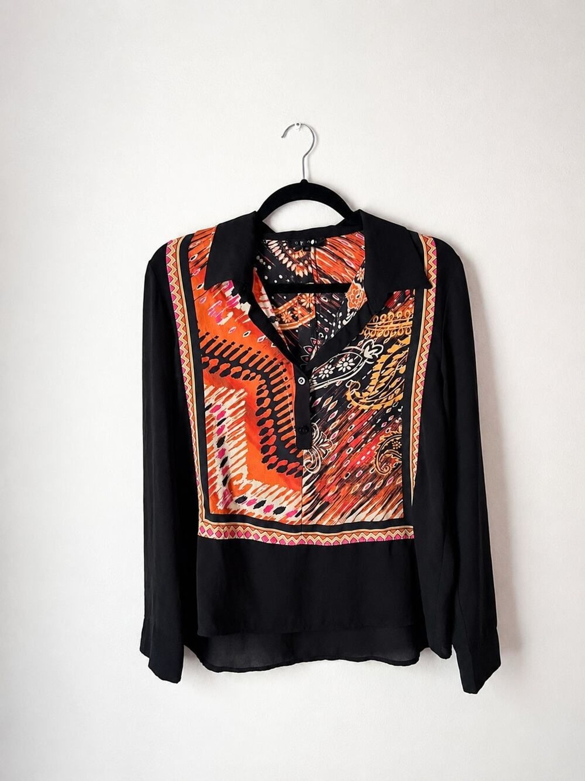 Unbranded Women’s Black and Orange Blouse