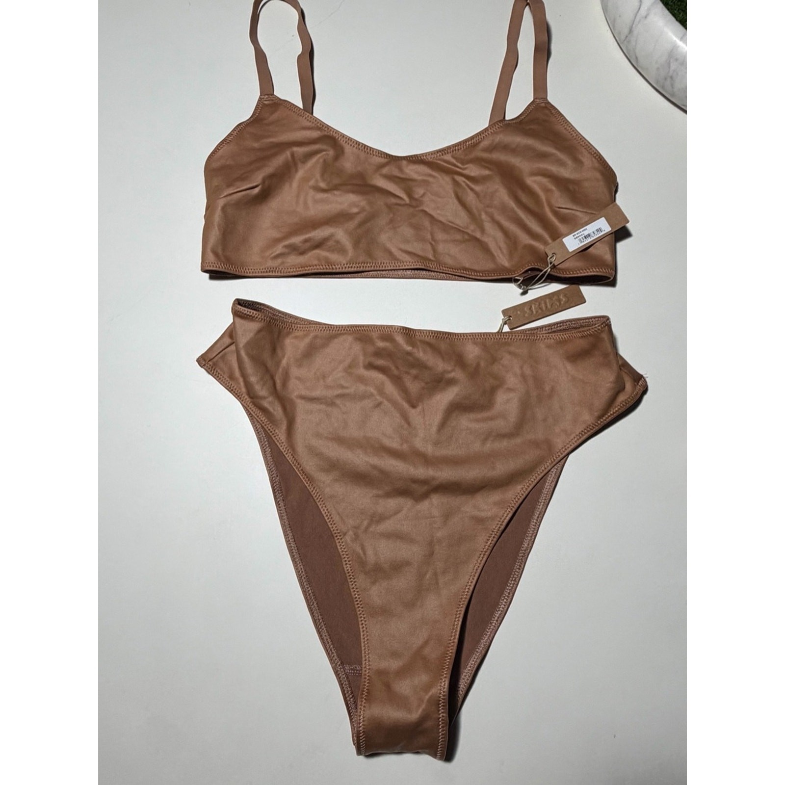 SKIMS 2P Set Wet Jersey Scoop L| High-Waisted Bottom |Size M