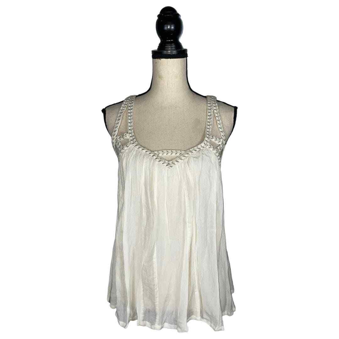 NEW $78 Vanessa Virginia Anthropologie Cutwork Gauze Grecian Tank Size: 10