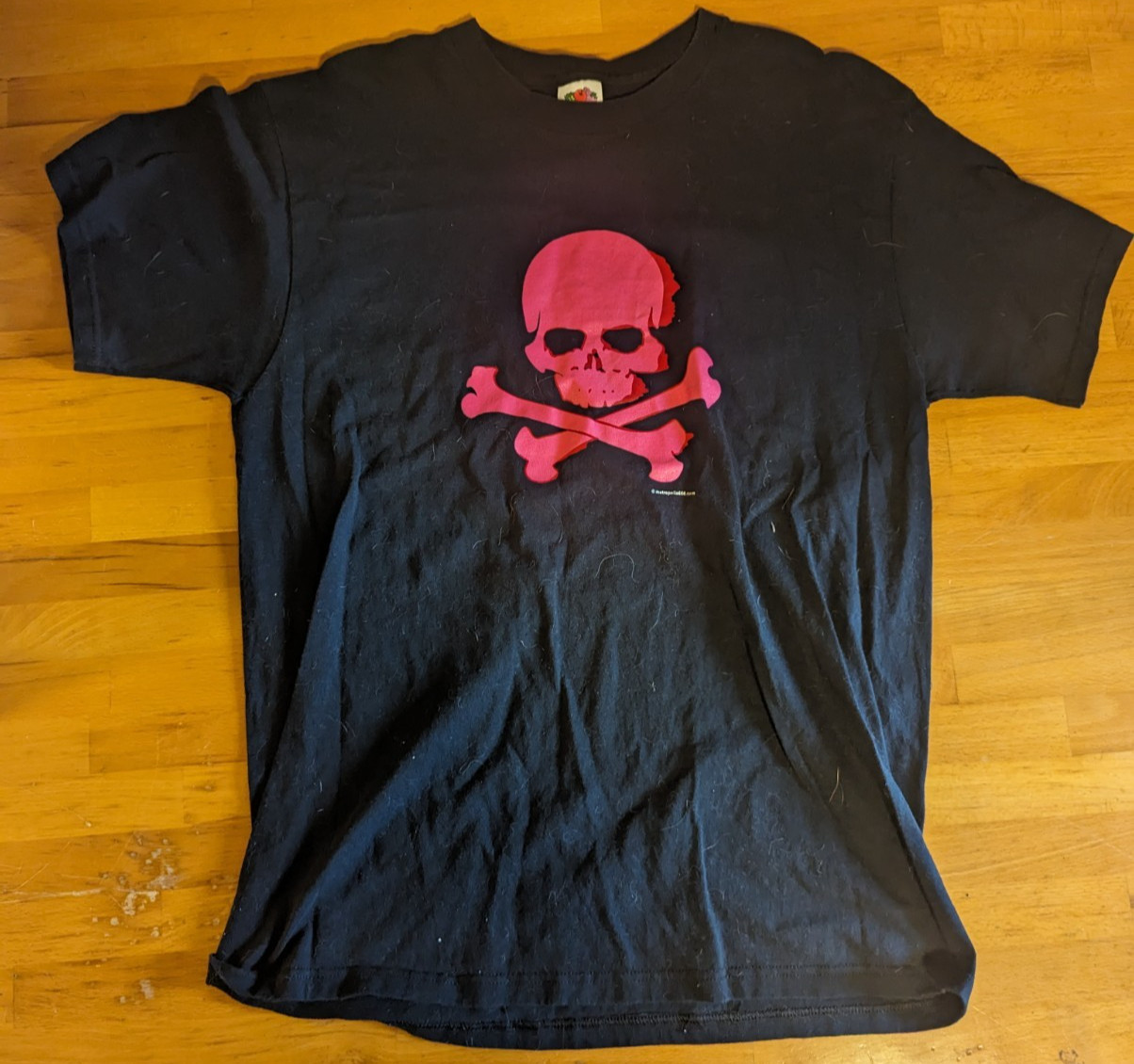 Vintage Hot Topic Pink Skull Graphic Black Cotton T-Shirt Sz. Lg