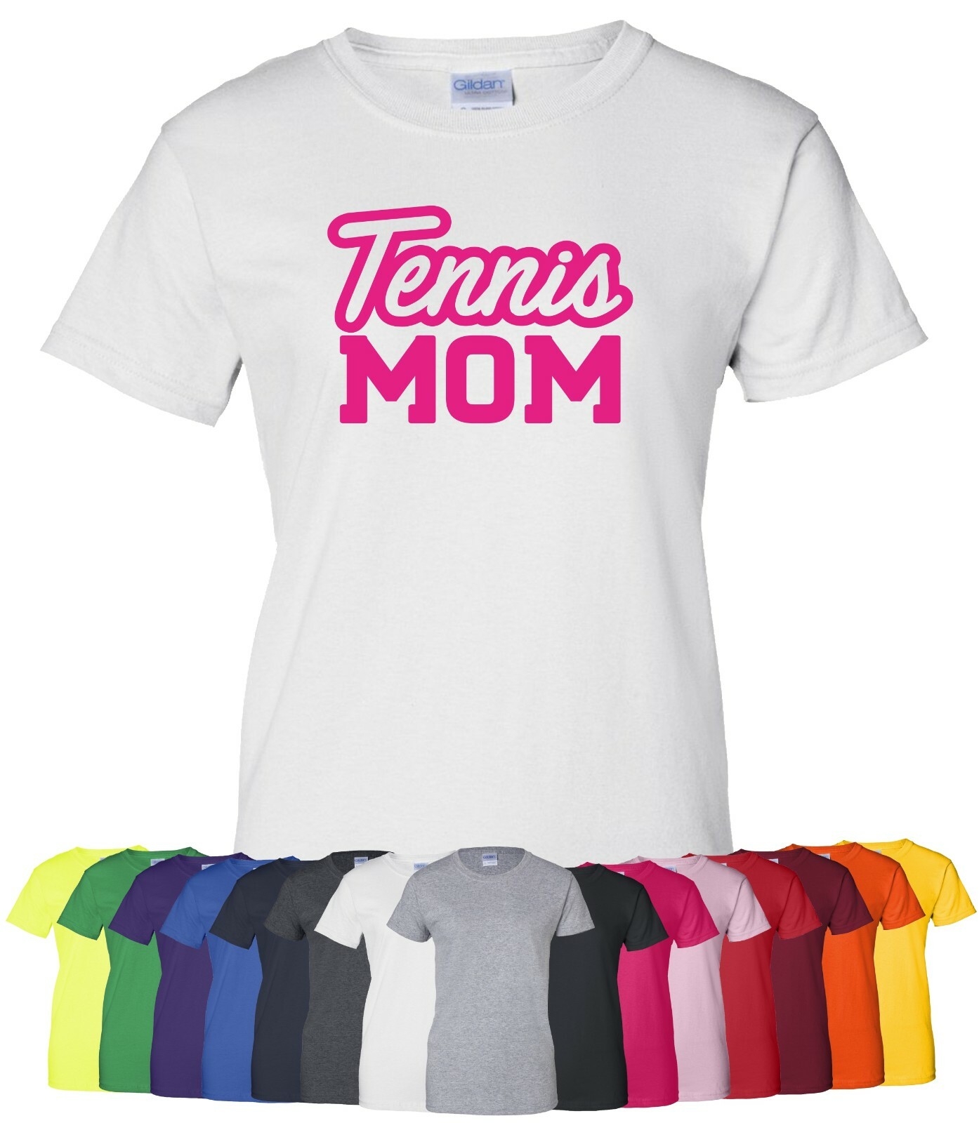 Personalized “Tennis Mom” Ladies Tee or T-Shirt S-4XL court mother racket custom