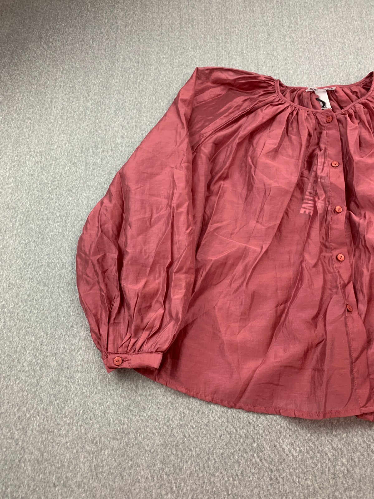 Future Collective Peasant Bohemian Blouse Top Womens XS Pink Mauve Lightweight