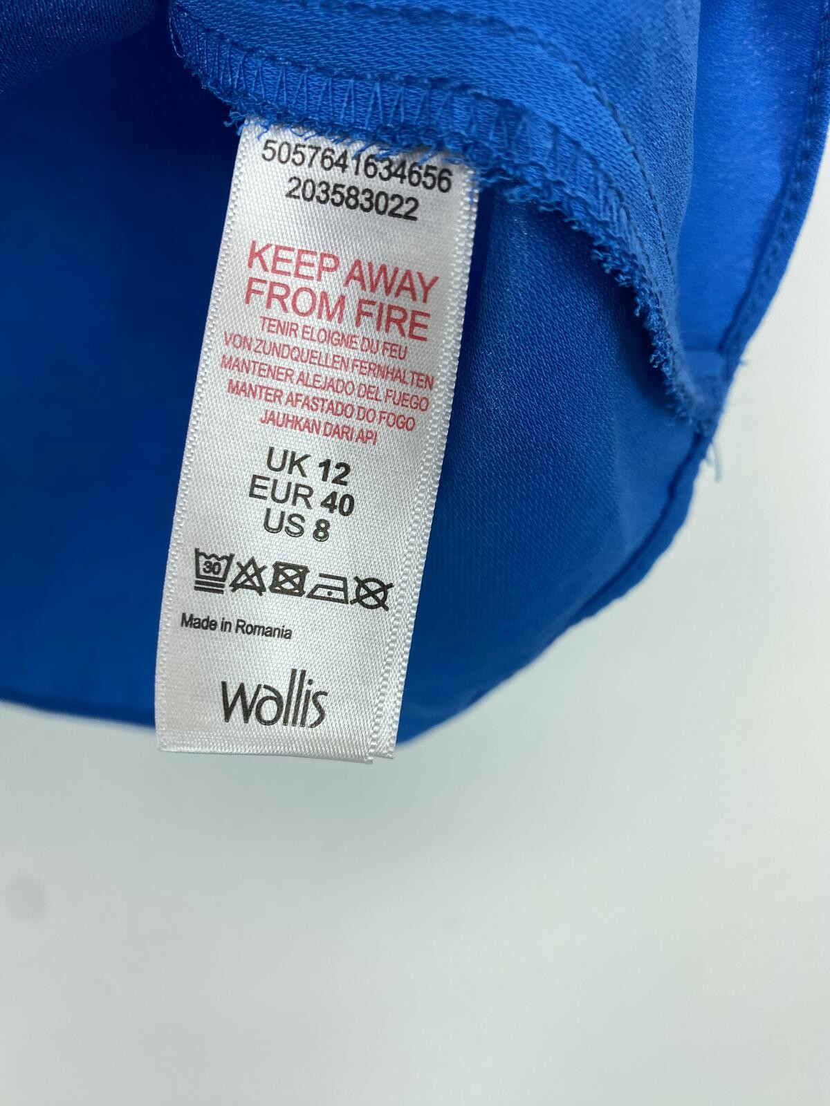 Wallis Blue Blouse Scoop Neck Short Sleeve UK 12 NEW