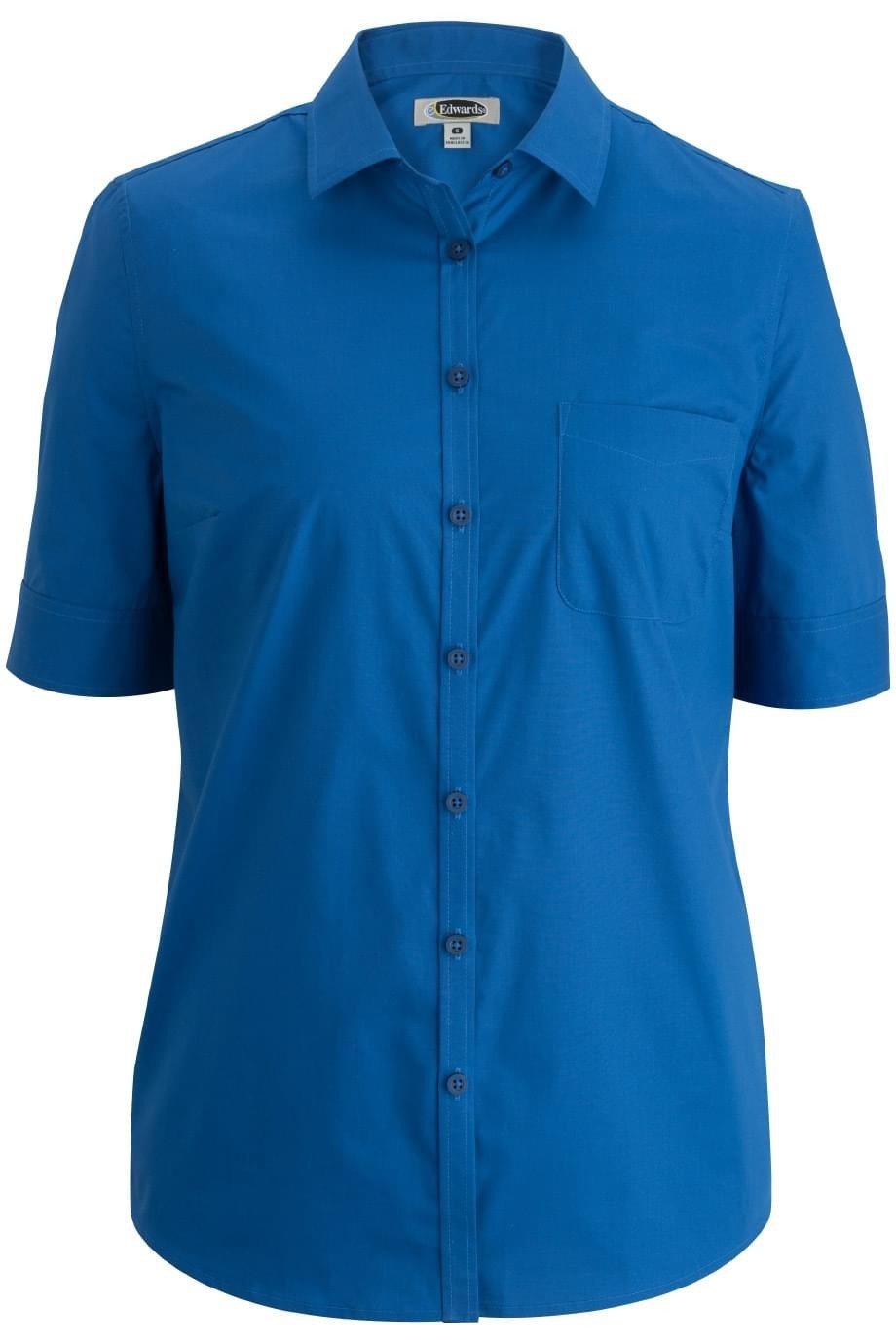 Edwards Style #5231 Woman’s Royal Blue Tailored Stretch Short Sleeve Size: XL