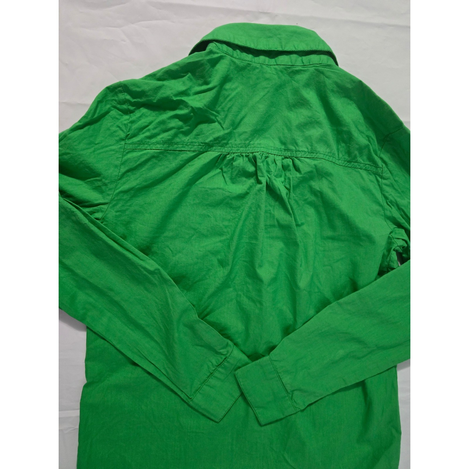 Sim & Sam Green Cotton Roll Tab Sleeve Button Down Shirt Small RN145239