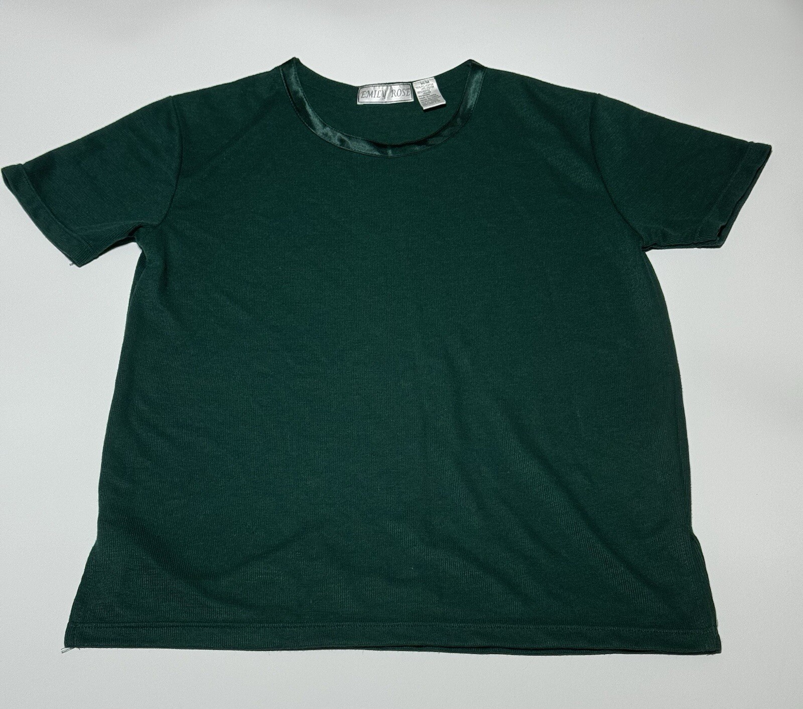 Vintage 80s 90s Top Size M Ribbed Korea Satin Neck Christmas Holiday Whimsigoth