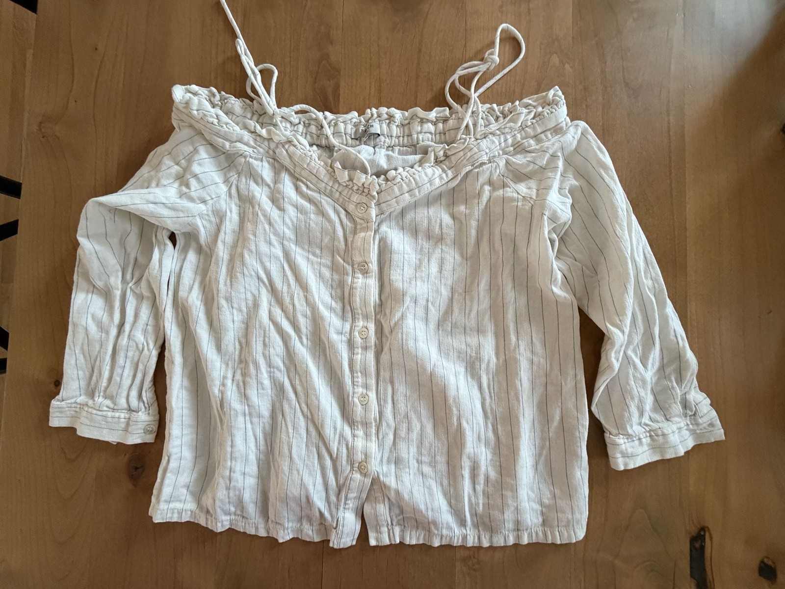 FRNCH Paris Off-Shoulder Striped Blouse Size M