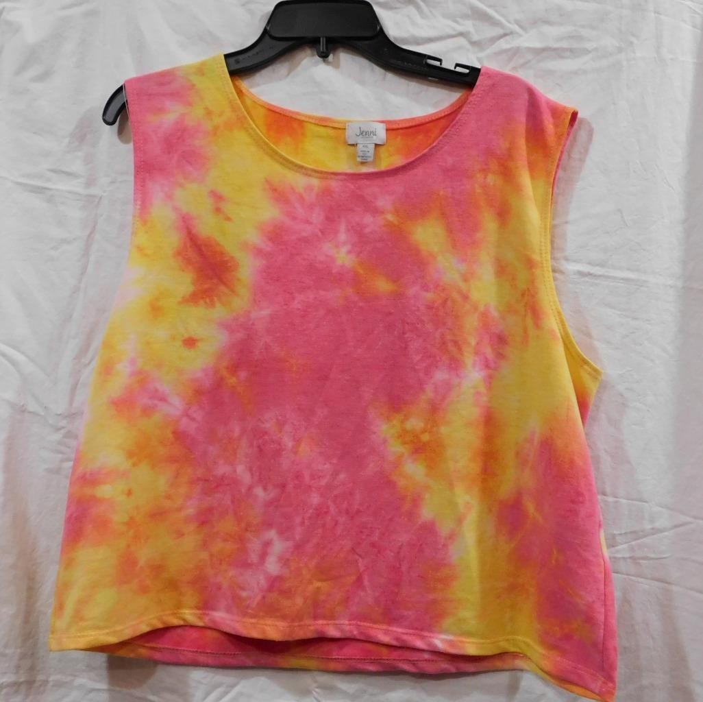GW – Ms. Tie-Dye Cropped Lounge Tank from Jenni Intimates- Pink/Yellow – Sz XXL