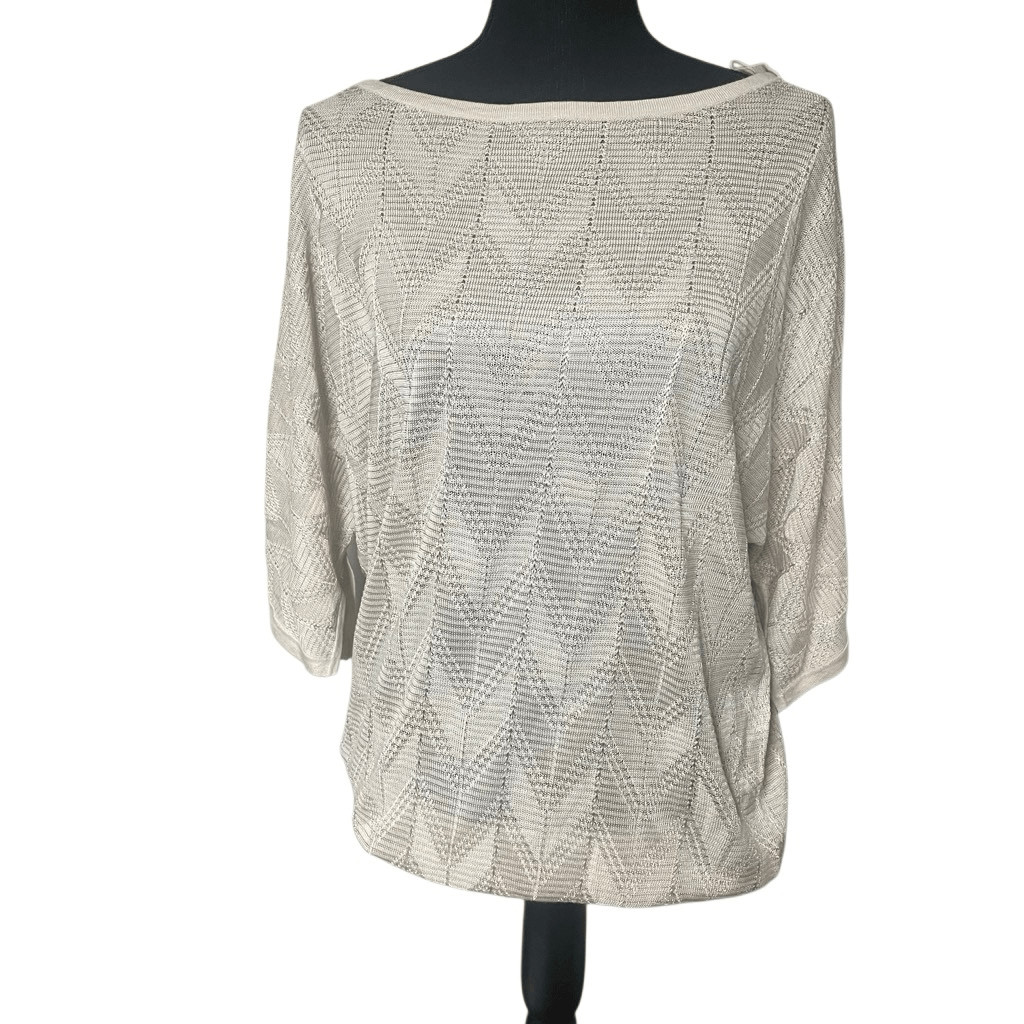 WHBM Pearl Dust Zig Zag Knit Kimono Pull Over Top N0591