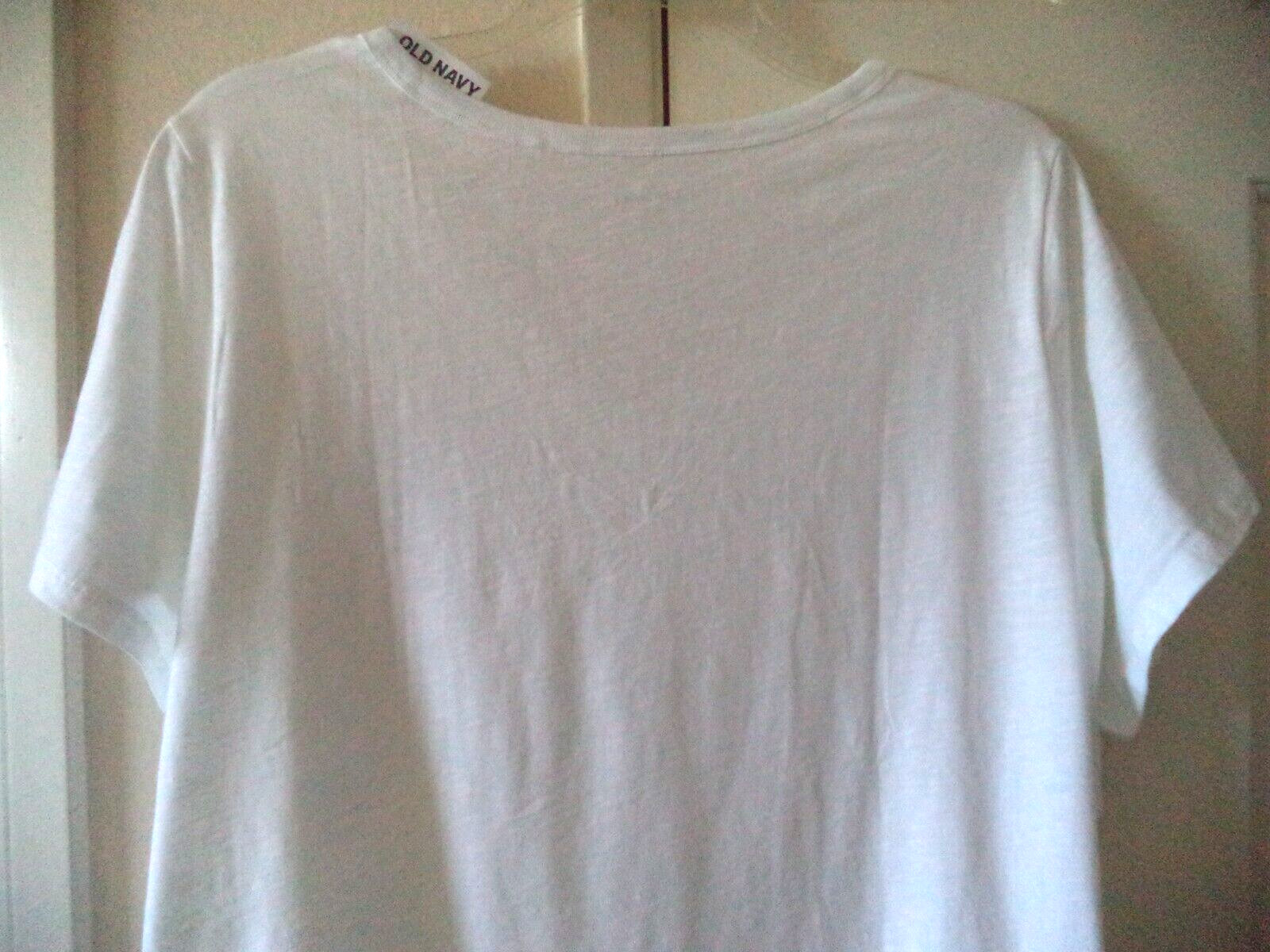 Great Basic Old Navy White Slight Slub V-Neck T-Shirt Knit Top 3XL XXXL 22 24 3X