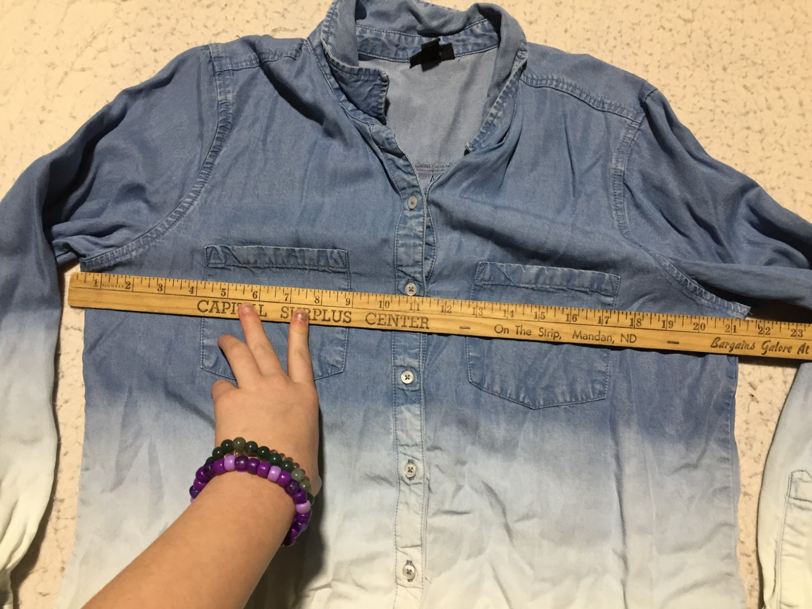 A.n.a A New Approach Button Shirt Womens L Large White Blue Long Sleeve Pockets