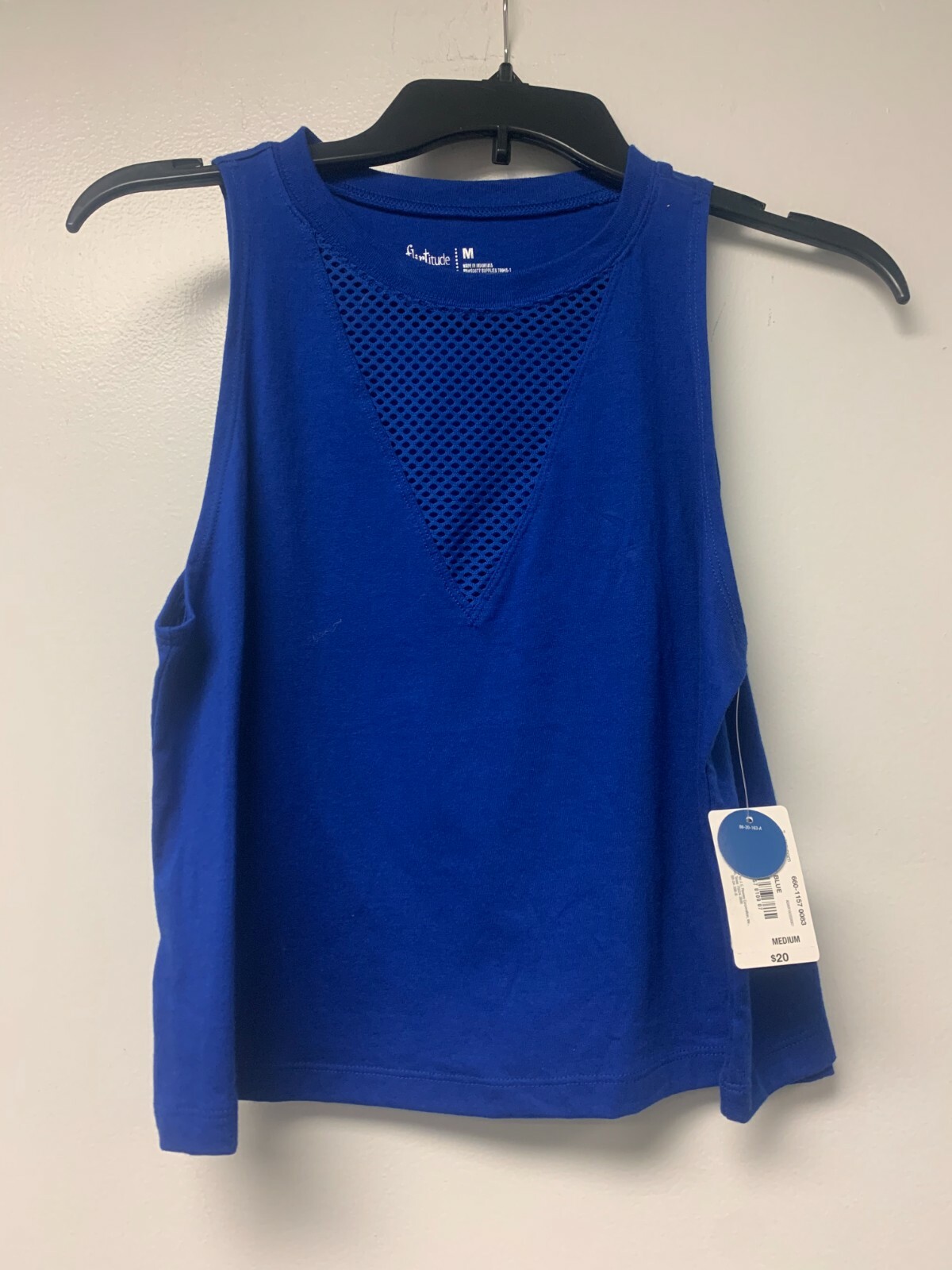 Juniors Flirtitude Active Crop Tank Top W/ Mesh V-Neck Front H51