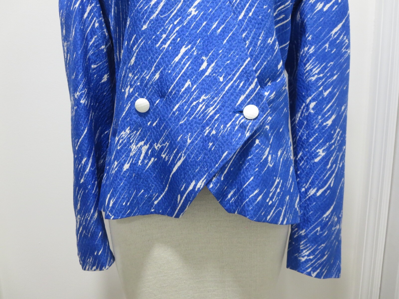 RICKIE FREEMAN for TERI JON BLUE SILK TOP BLOUSE 6