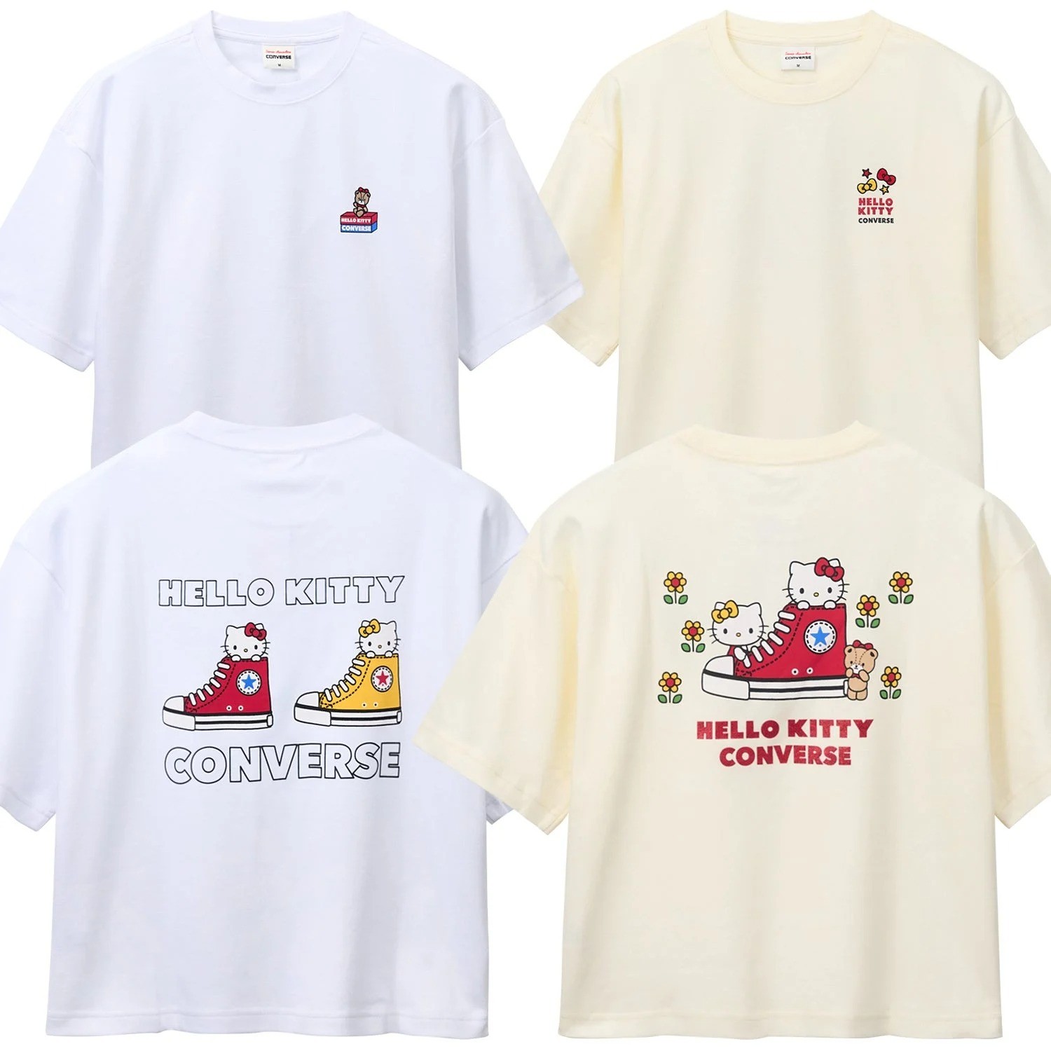 CONVERSE x Hello Kitty Back Print T-Shirt White PLAZA Limited Length 56 cm 22 in