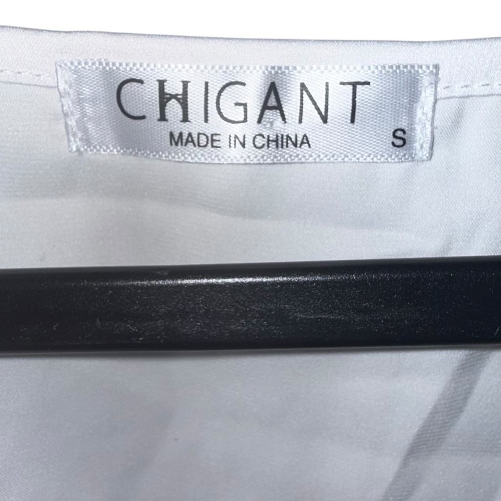 CHIGANT Women’s White Draped Tank Top