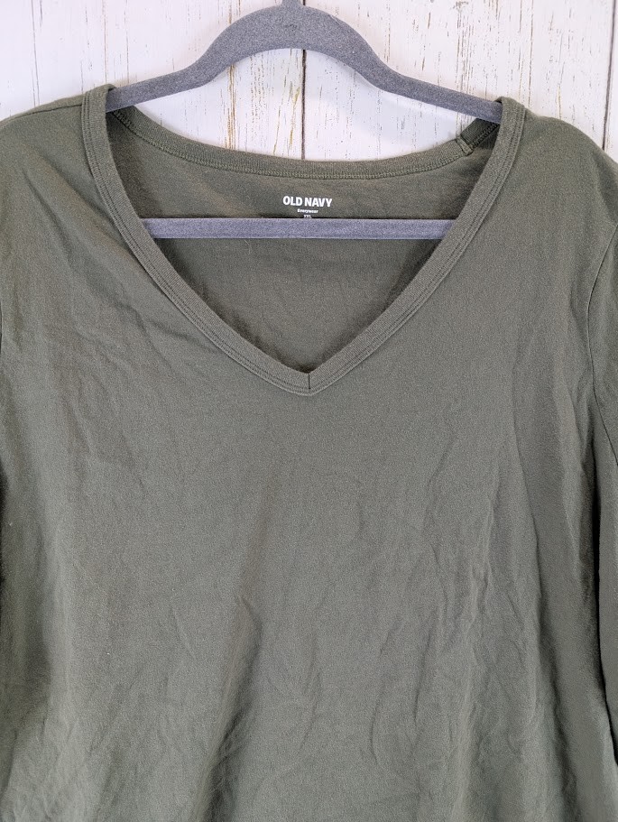 Old Navy Size XXL Everywear Green V Neck Short Sleeve Womens Casual Top