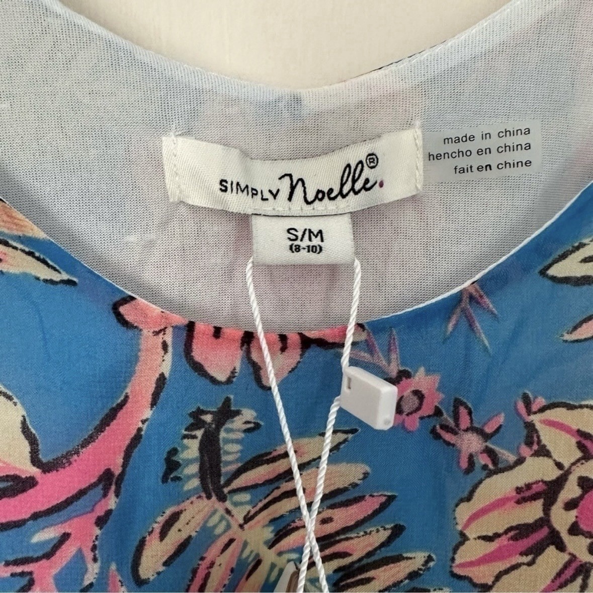 Simply Noelle Short Sleeve Sheer Blouse Top Dopamine Poncho Fairy Floral M