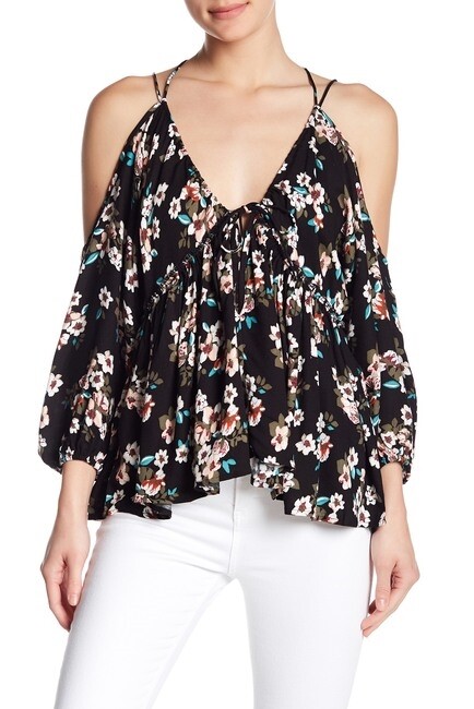 Anama Women’s Patterned Deep V-Neck Floral Print Blouse Size M