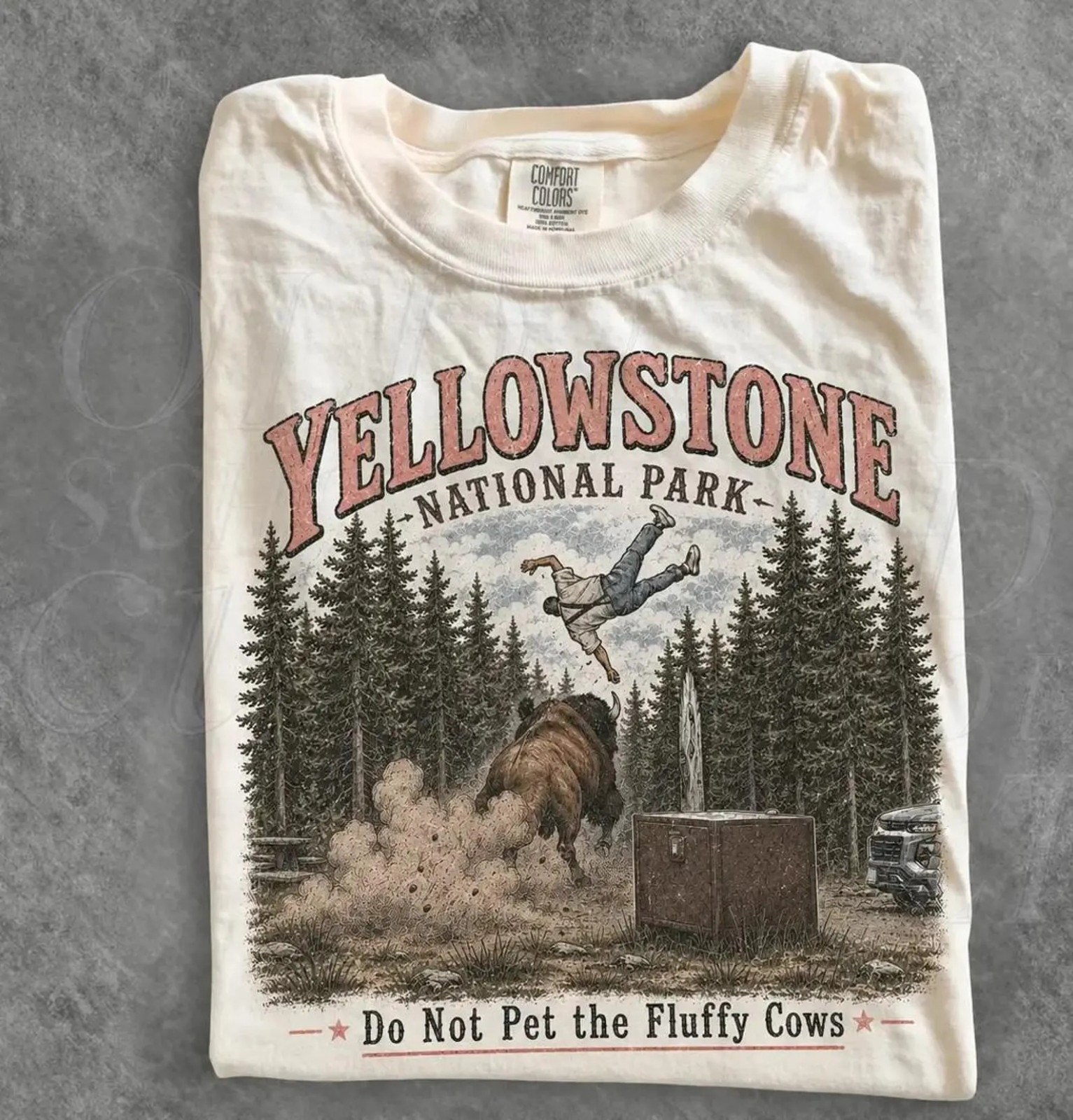 Do Not Pet The Fluffy Cows Shirt, Yellowstone T-Shirt, A Bison and Tourist Tee