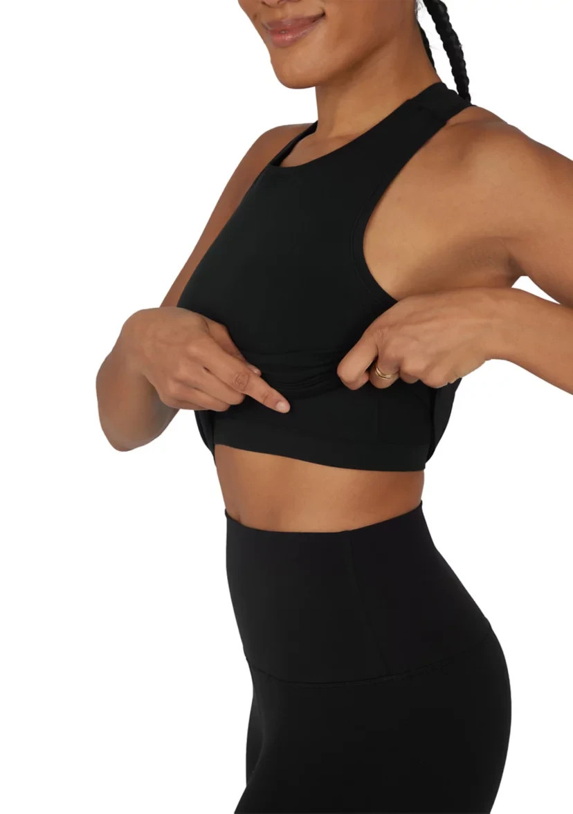 YOGALICIOUS womens High Performance padded Sport Bra top Y2K Medium A009142