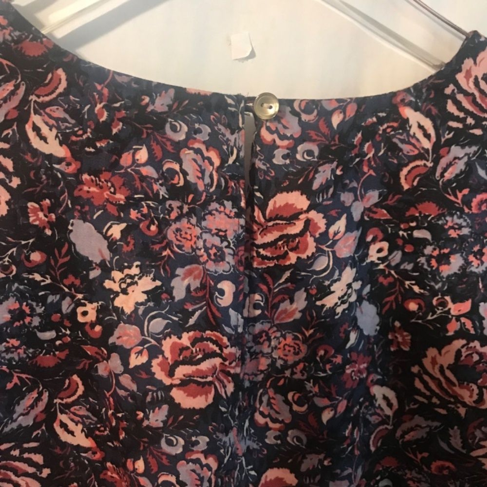 La Vie Rebecca Taylor Size M Toile Fleur Floral Cotton Blouse Keyhole Twist