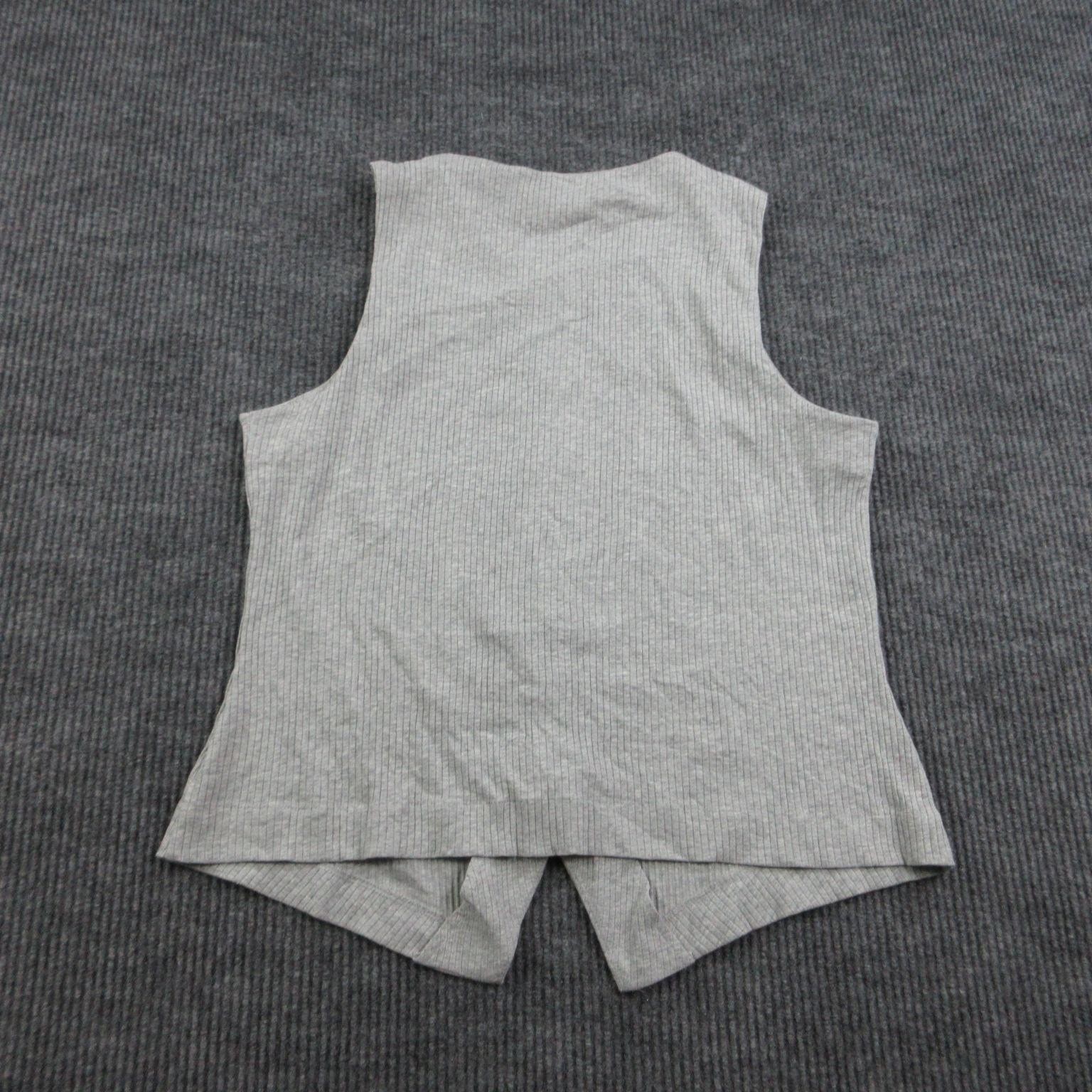 Nine Britton Shirt Womens 2X Gray Sleeveless Button-Up Ribbed Stretch Casual NWT